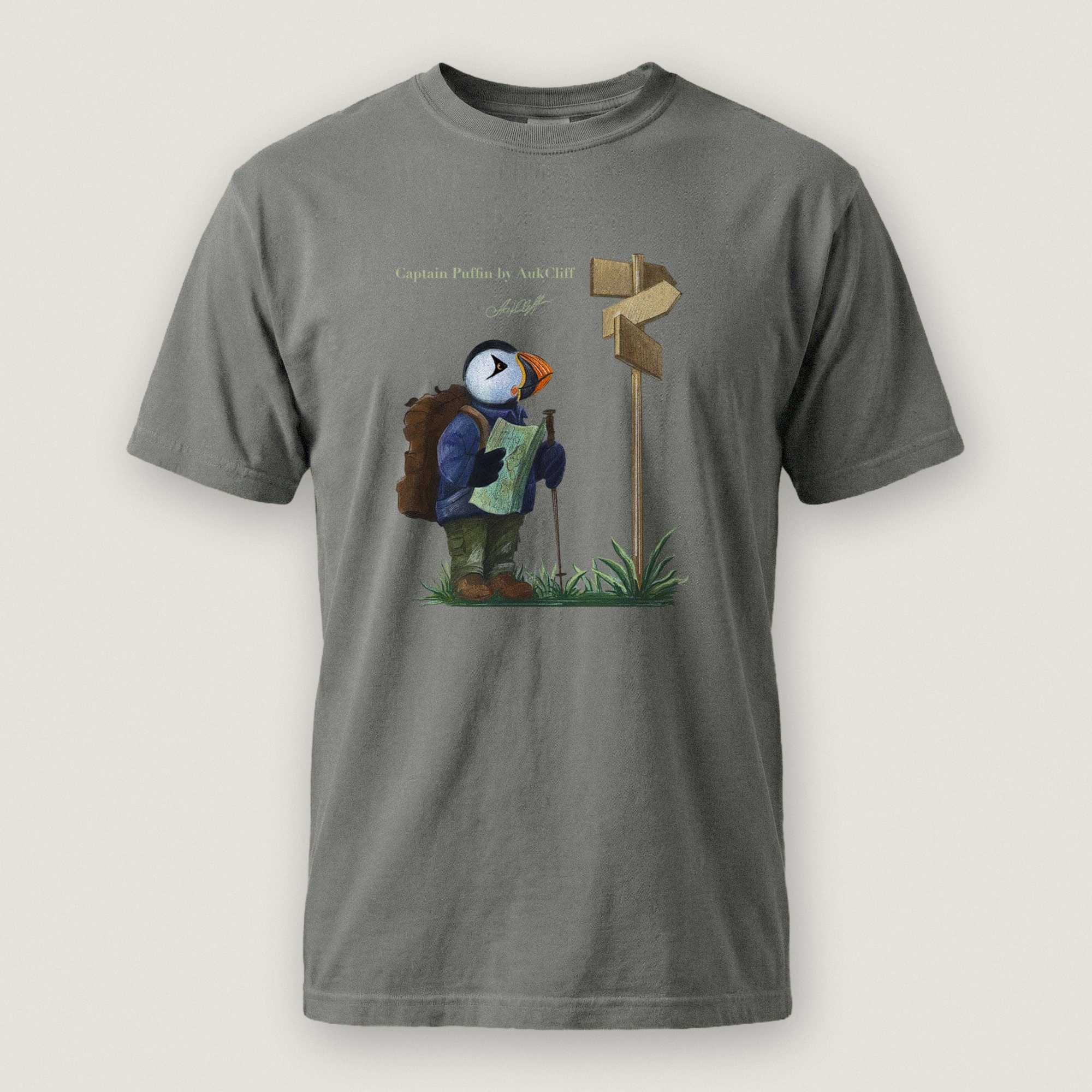 AukCliff Captain Puffin T-shirt Grey / S Captain Puffin™ Hiker Comfort Colors T-Shirt