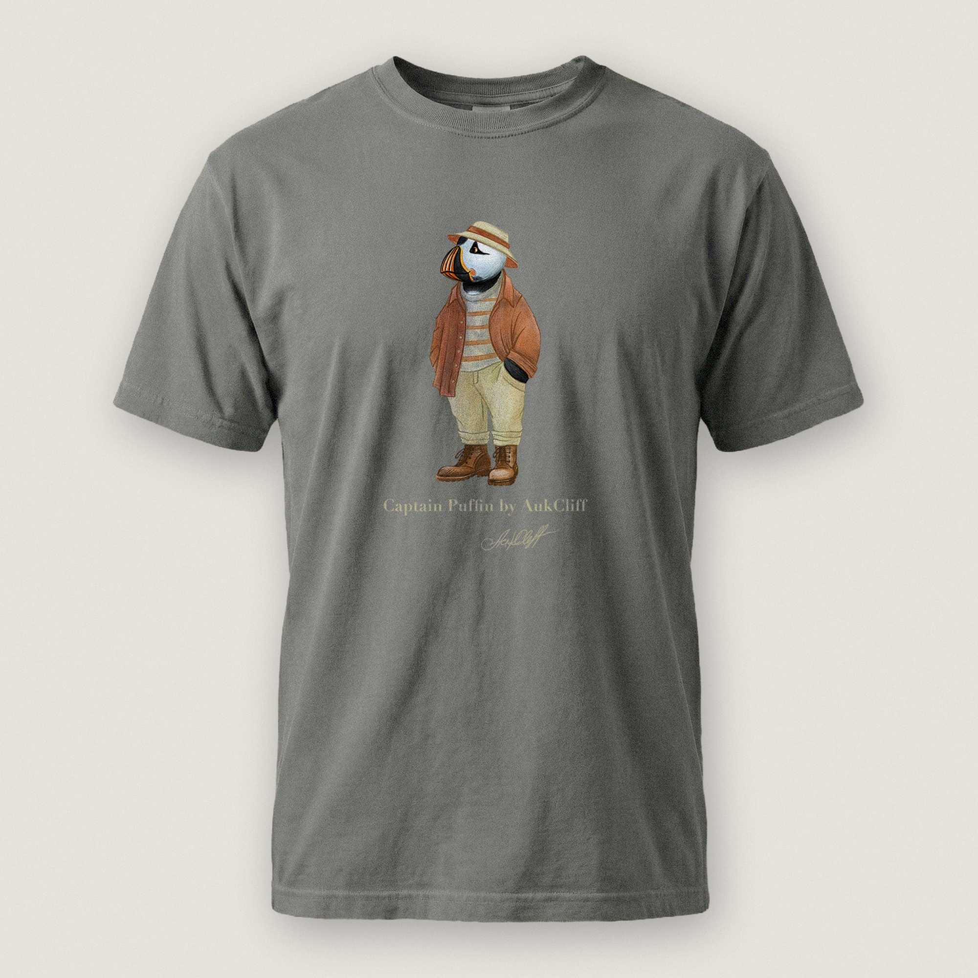 AukCliff® Captain Puffin T-shirt Grey / S Captain Puffin “Iberian Rambler” Comfort Colors T-Shirt