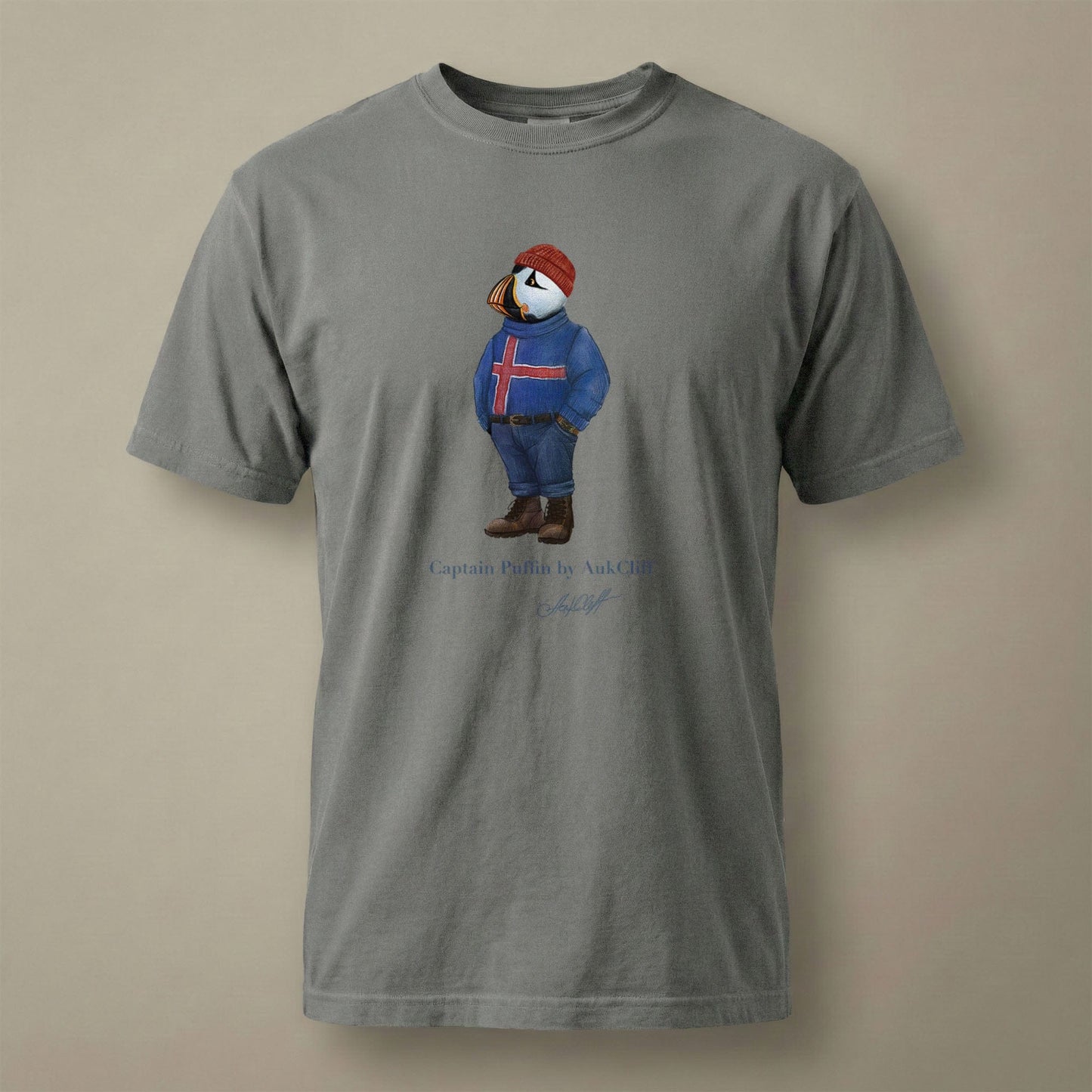 AukCliff Captain Puffin T-shirt Grey / S Captain Puffin™ “Iceland Wanderer” Comfort Colors T-Shirt