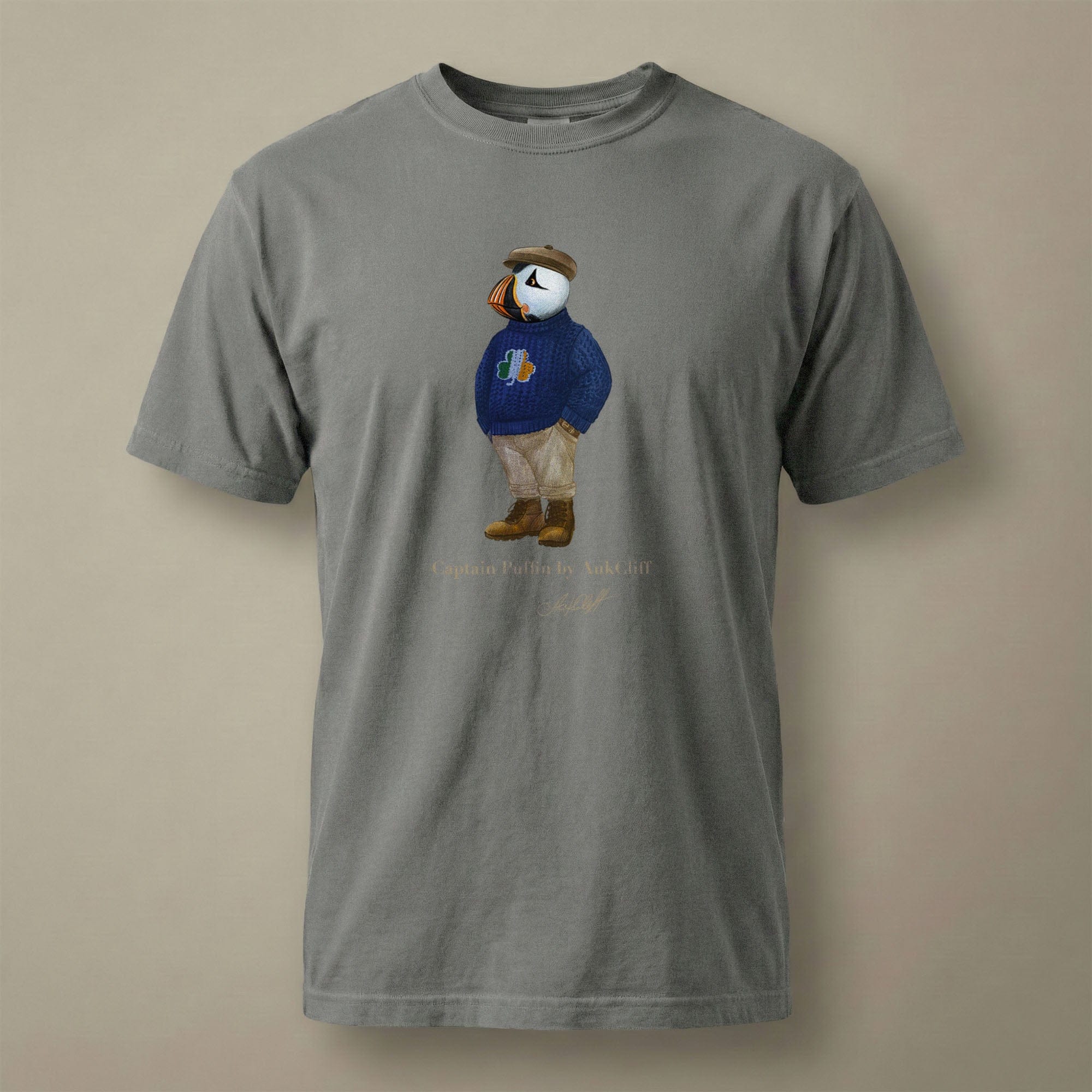 AukCliff Captain Puffin T-shirt Grey / S Captain Puffin™ “Irish Trailkeeper” T-Shirt