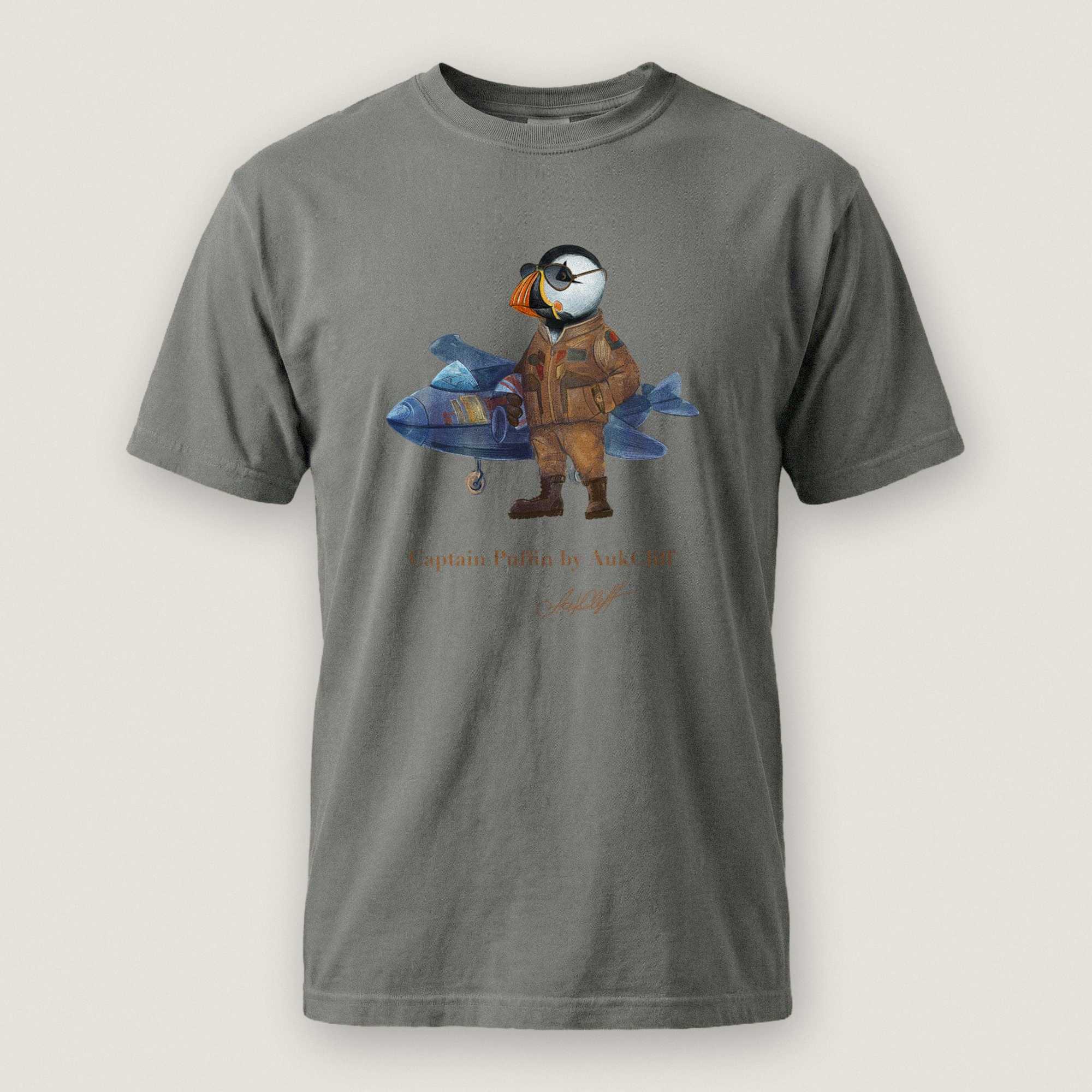 AukCliff Captain Puffin T-shirt Grey / S Captain Puffin™ Jet Pilot Comfort Colors T-Shirt