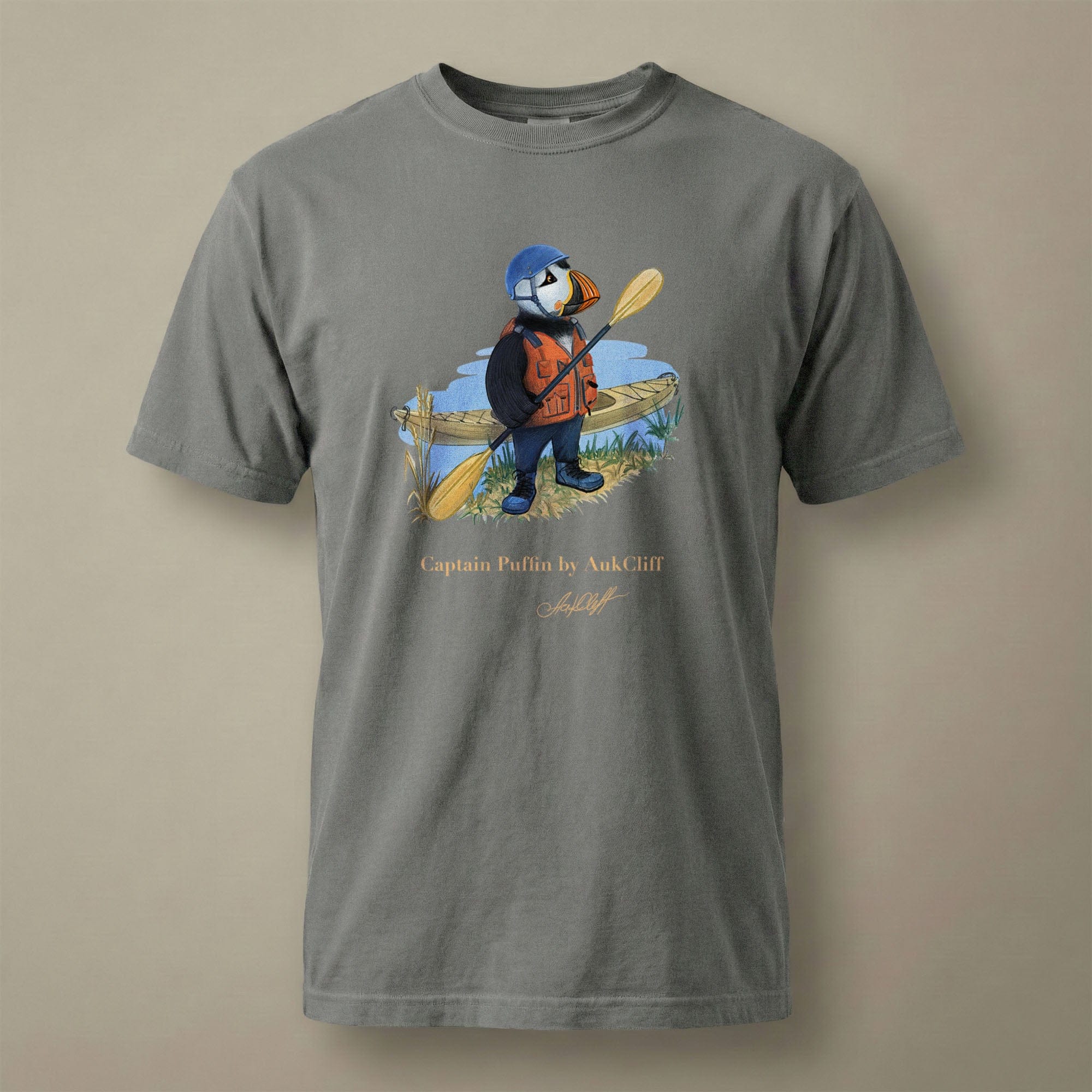 AukCliff Captain Puffin T-shirt Grey / S Captain Puffin™ Kayaker Comfort Colors T-Shirt