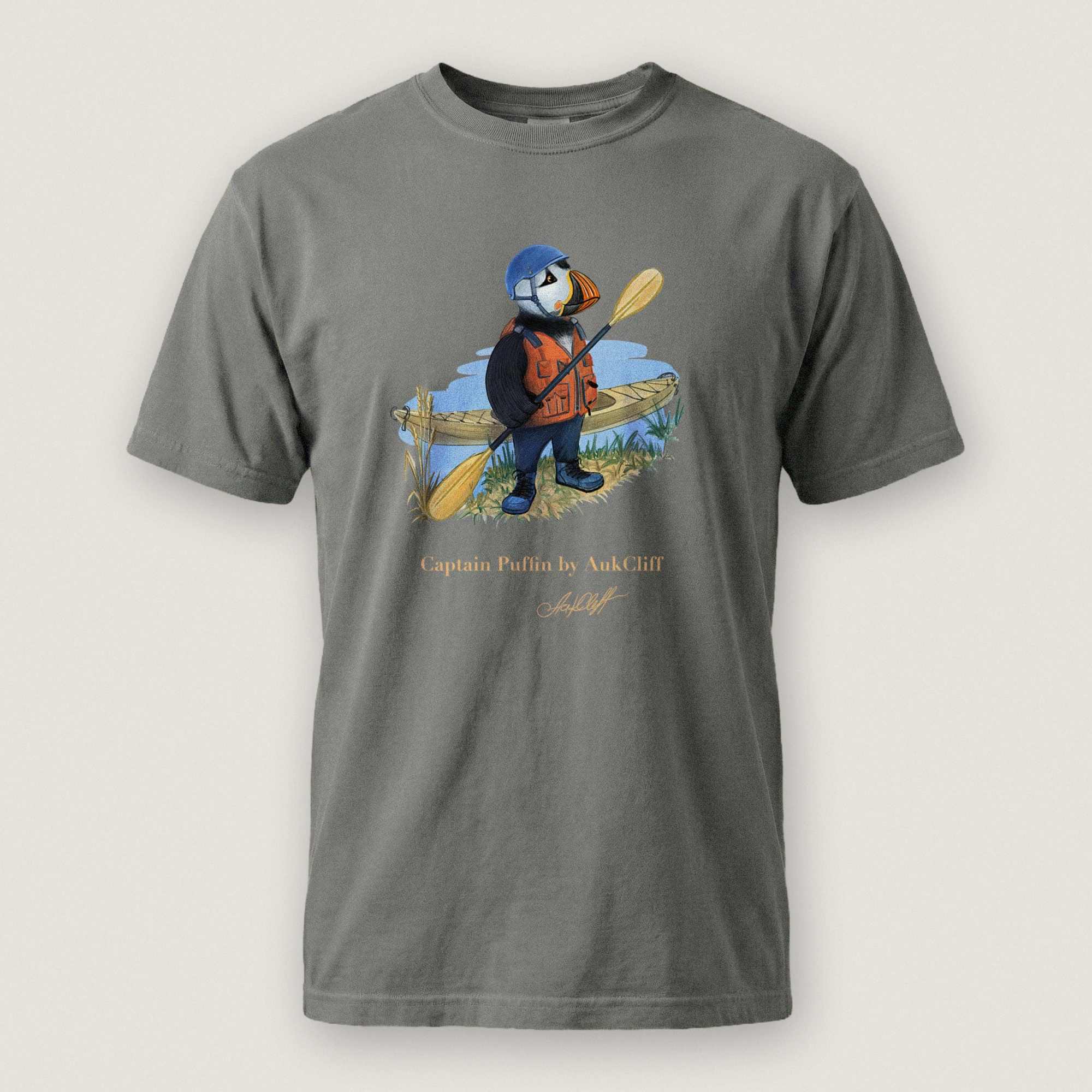 AukCliff Captain Puffin T-shirt Grey / S Captain Puffin™ Kayaker Comfort Colors T-Shirt