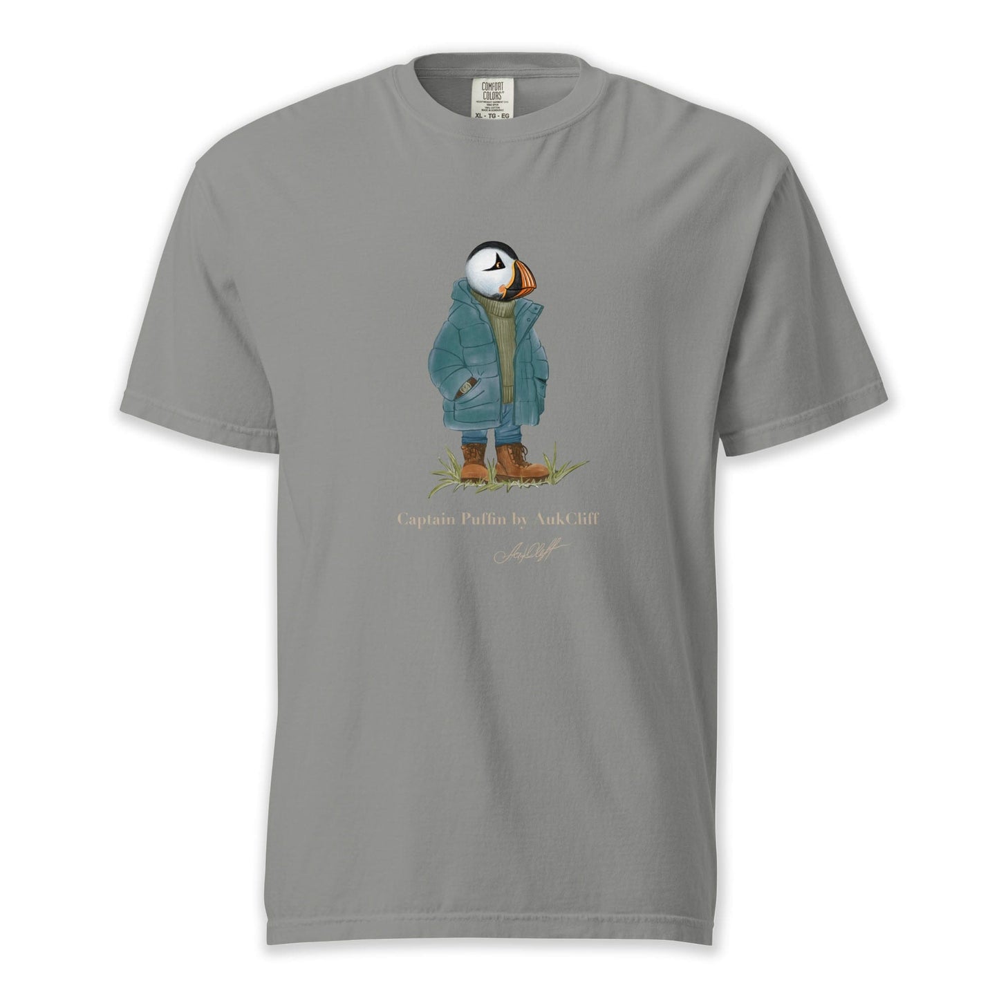 AukCliff® Captain Puffin T-shirt Grey / S Captain Puffin™ “Nordic Trailkeeper” Comfort Colors T-Shirt