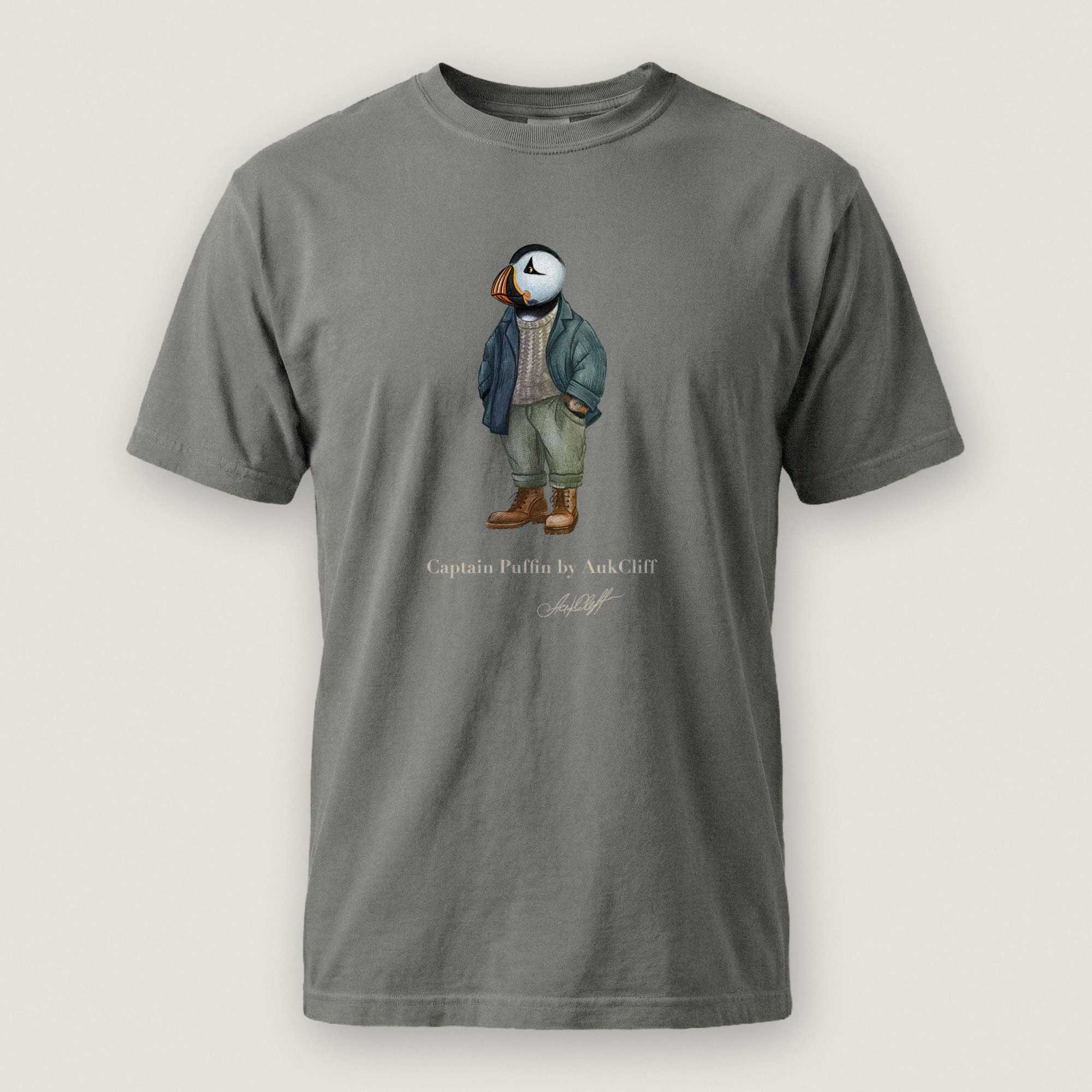 AukCliff® Captain Puffin T-shirt Grey / S Captain Puffin™ “Outdoor Heritage” Comfort Colors T-Shirt