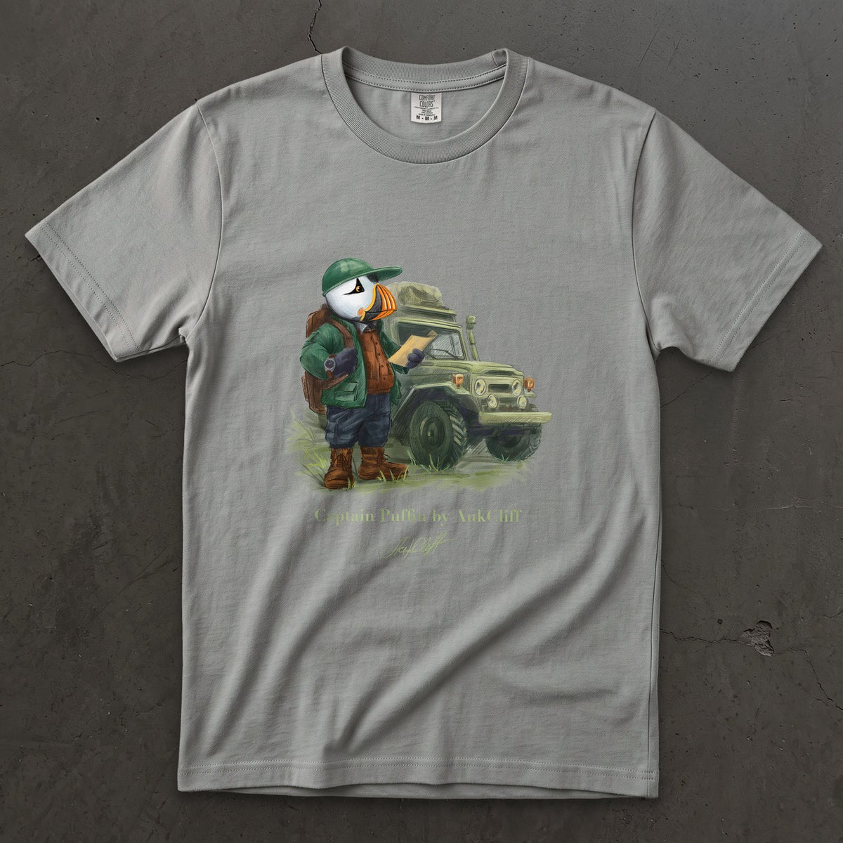 AukCliff Captain Puffin T-shirt Grey / S Captain Puffin™ Overland Explorer Comfort Colors T-Shirt