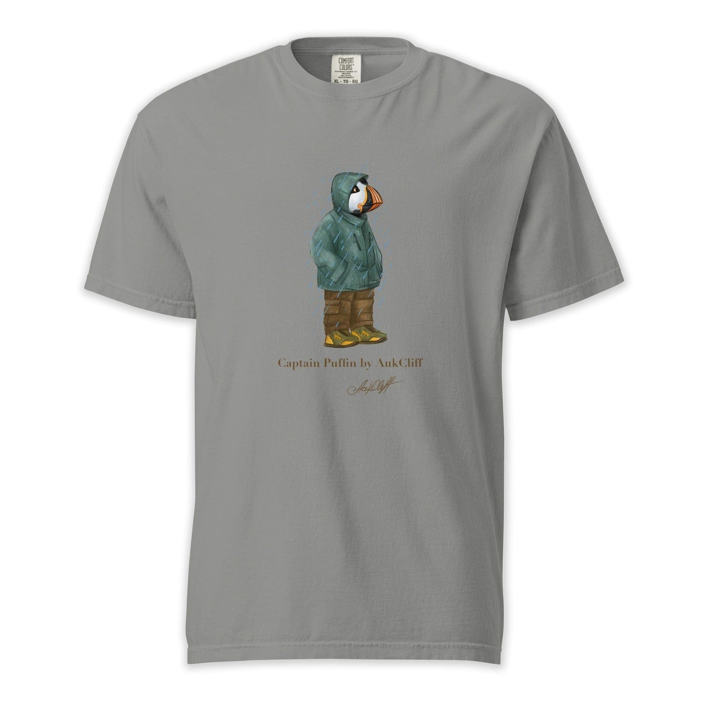 AukCliff Captain Puffin T-shirt Grey / S Captain Puffin™ “Rainy Day Rambler” Comfort Colors T-Shirt