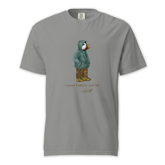 AukCliff Captain Puffin T-shirt Grey / S Captain Puffin™ “Rainy Day Rambler” Comfort Colors T-Shirt