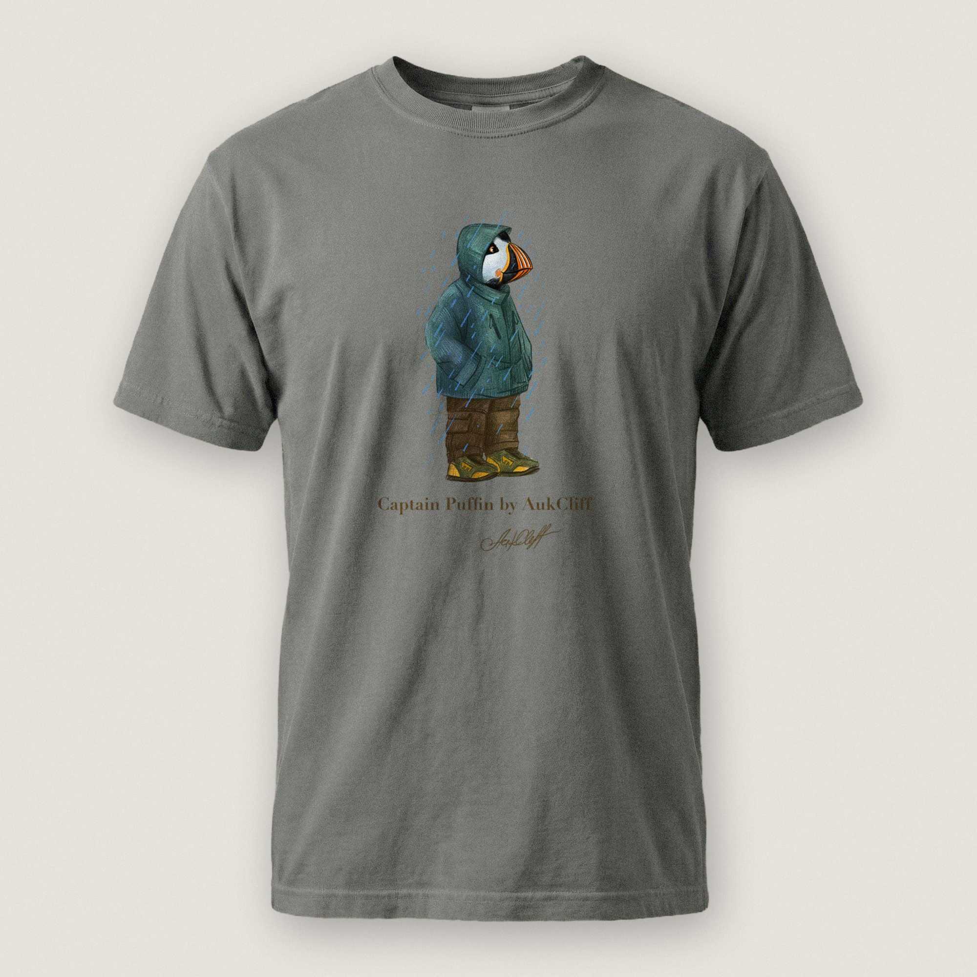 AukCliff Captain Puffin T-shirt Grey / S Captain Puffin™ “Rainy Day Rambler” Comfort Colors T-Shirt