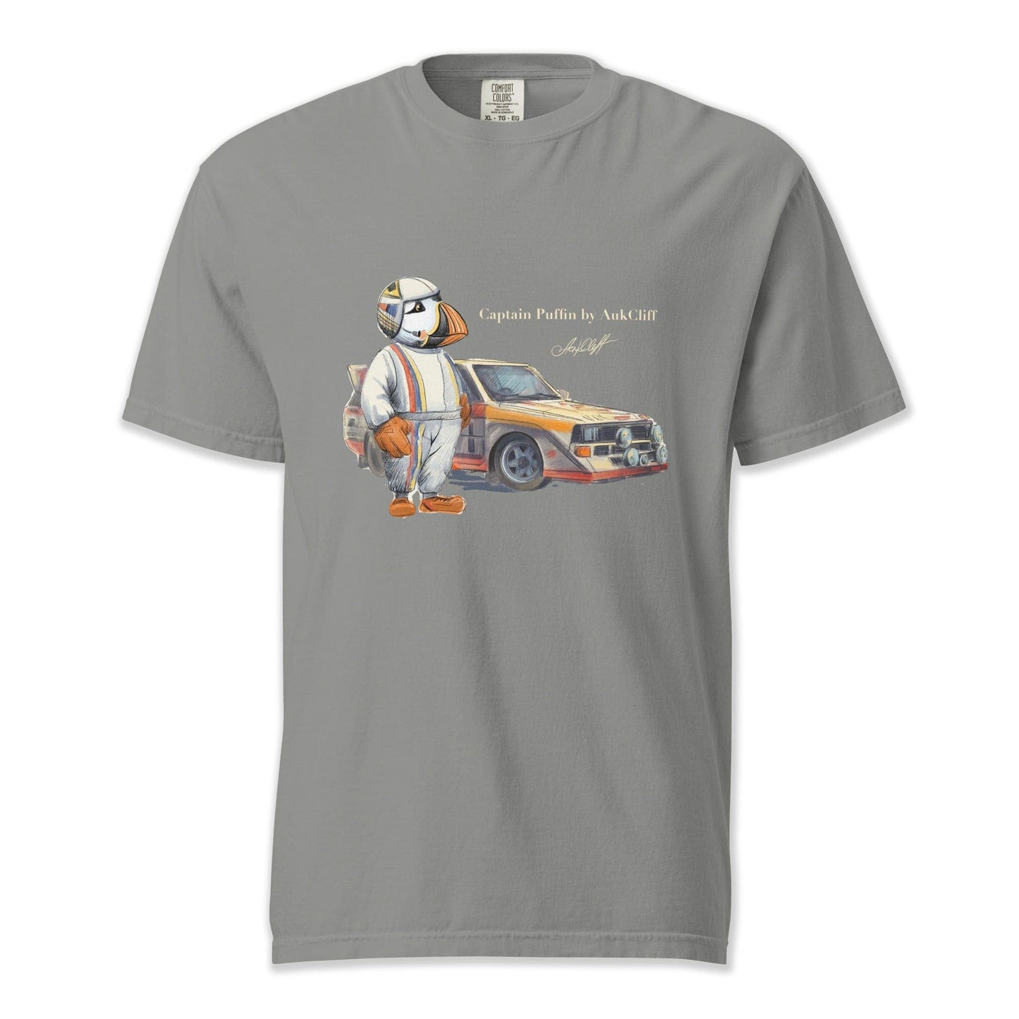 AukCliff Captain Puffin T-shirt Grey / S Captain Puffin™ Rally Driver T-Shirt