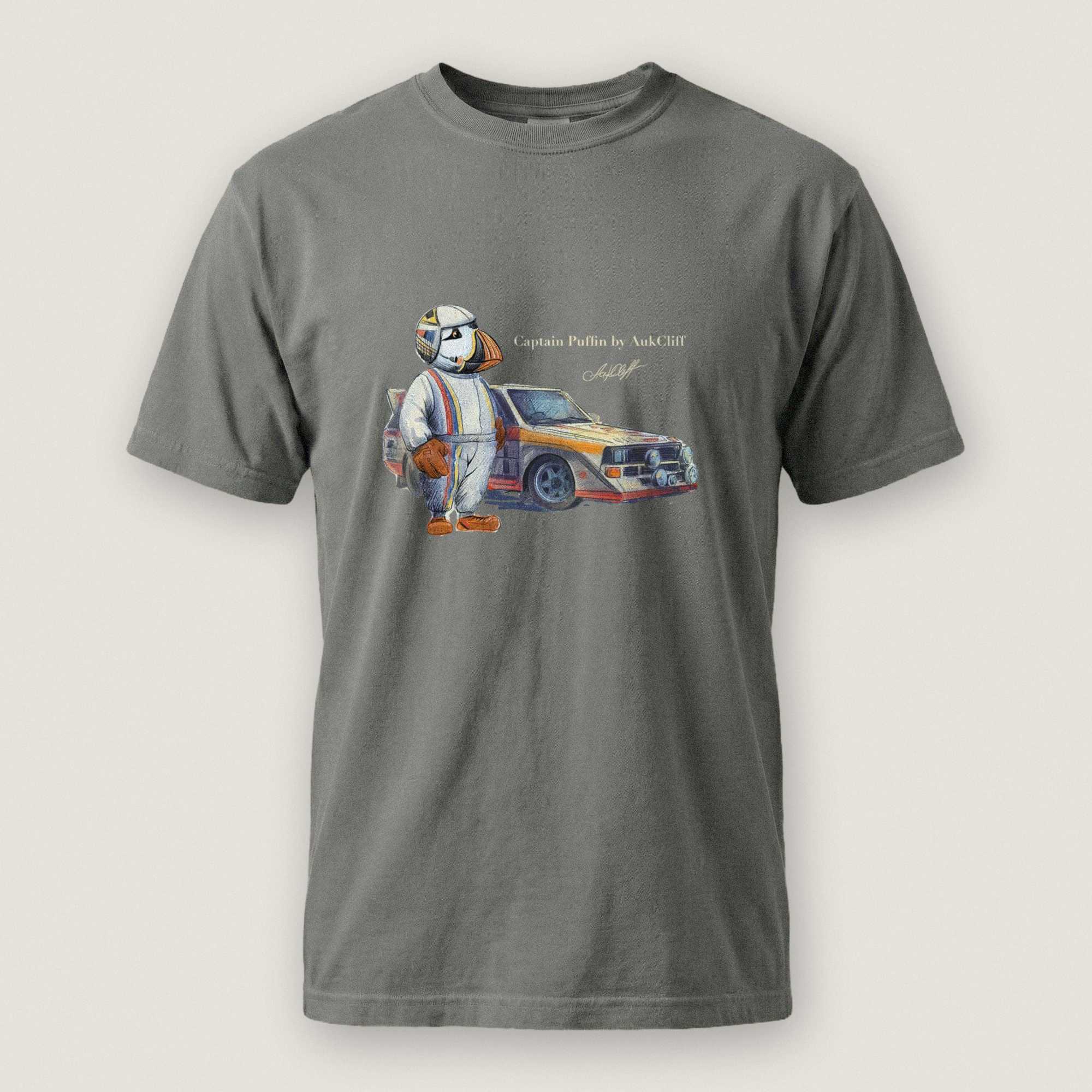 AukCliff Captain Puffin T-shirt Grey / S Captain Puffin™ Rally Driver T-Shirt