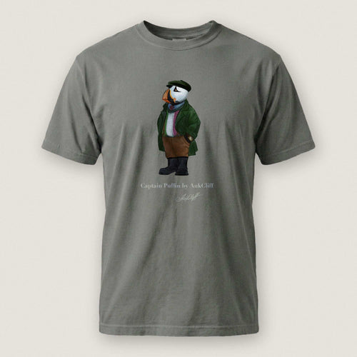 AukCliff® Captain Puffin T-shirt Grey / S Captain Puffin™ Republic of Newfoundland Comfort Colors T-Shirt