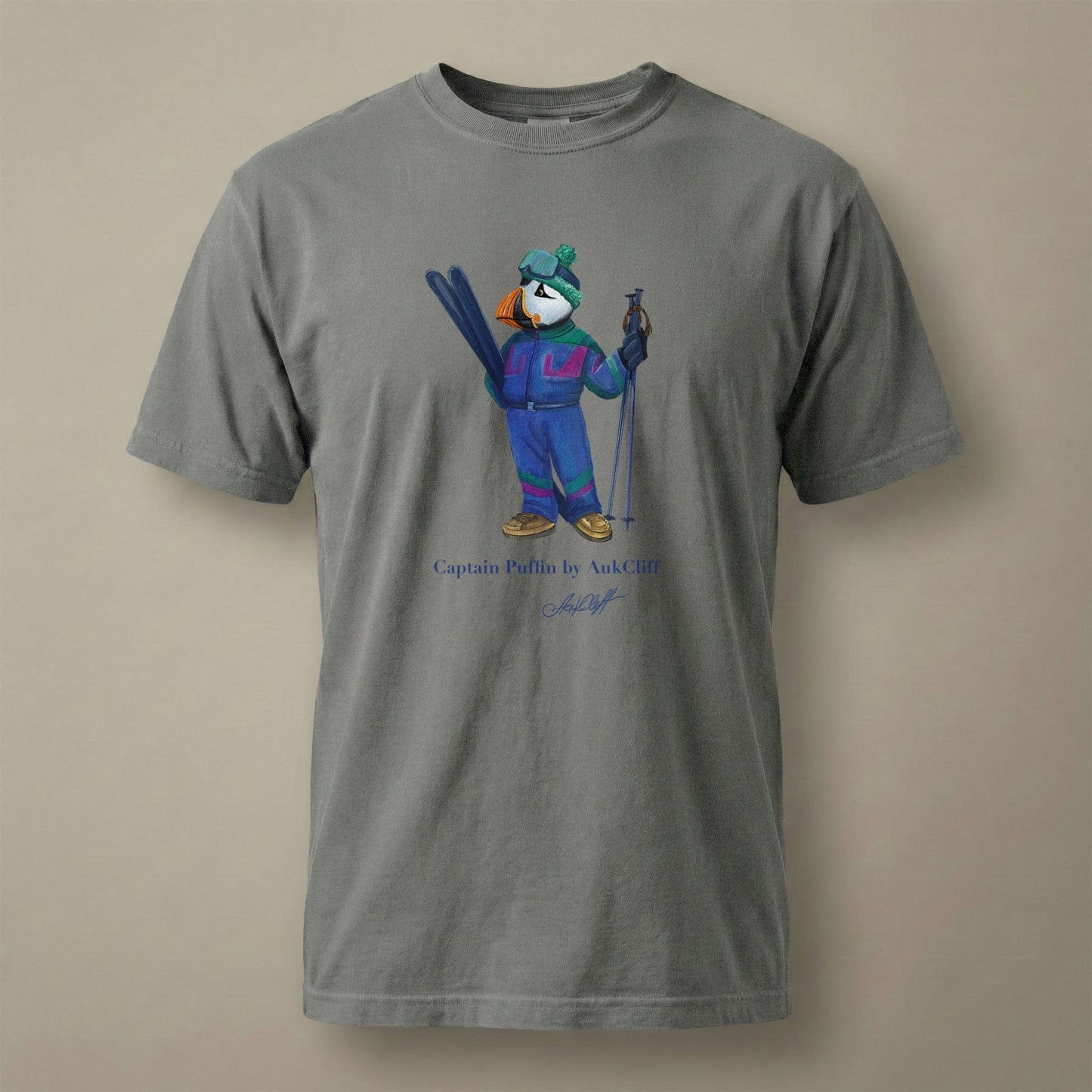 AukCliff Captain Puffin T-shirt Grey / S Captain Puffin™ Retro Ski Comfort Colors T-Shirt