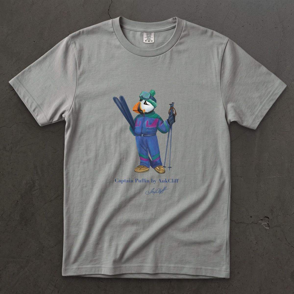 AukCliff Captain Puffin T-shirt Grey / S Captain Puffin™ Retro Ski Comfort Colors T-Shirt