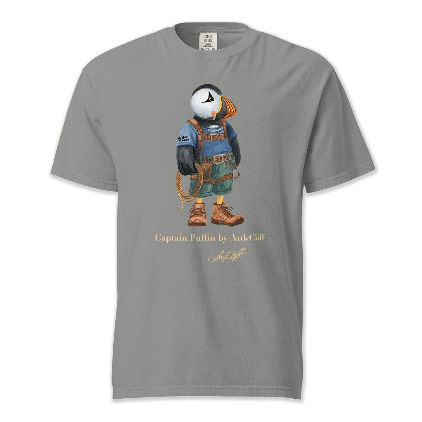 AukCliff Captain Puffin T-shirt Grey / S Captain Puffin Rock™ Climber Comfort Colors T-Shirt