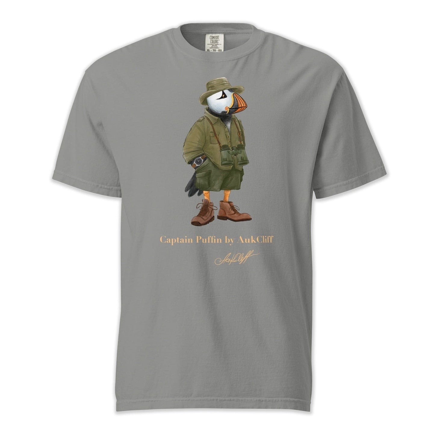 AukCliff Captain Puffin T-shirt Grey / S Captain Puffin™ Safari Explorer Comfort Colors T-Shirt