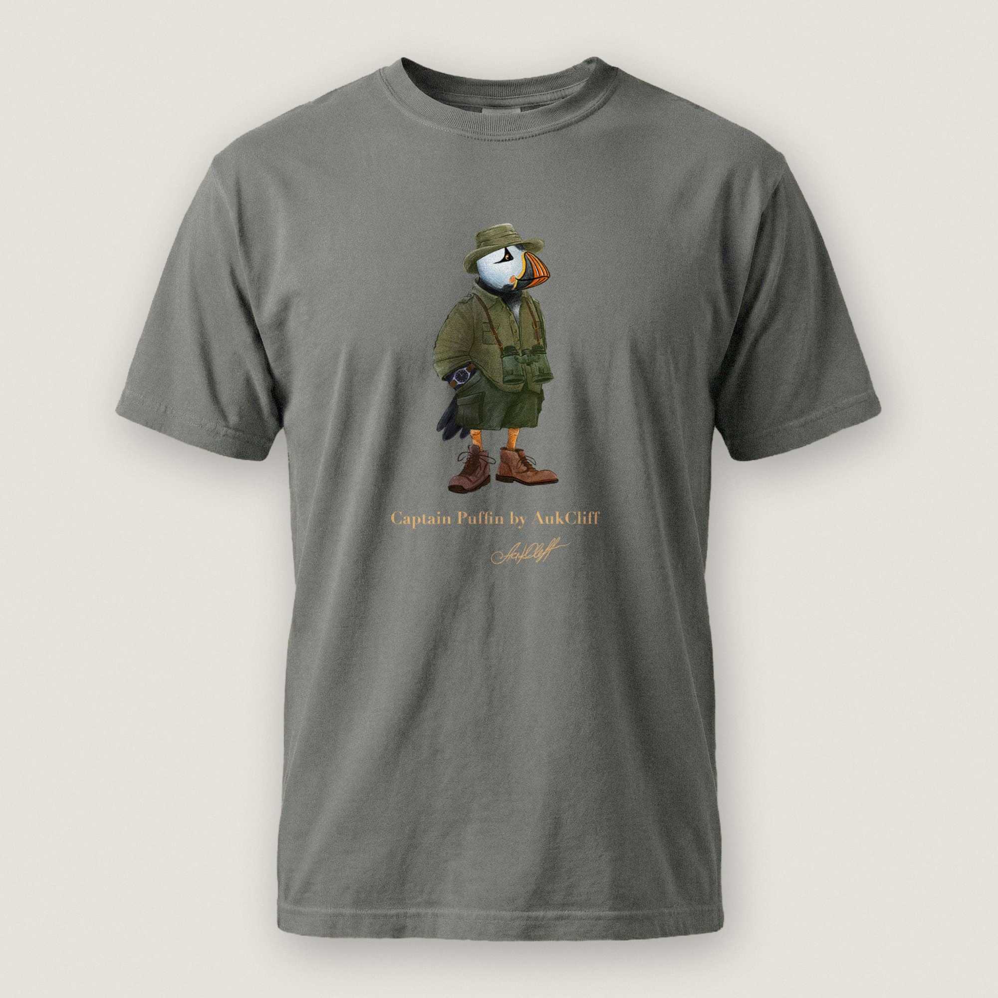 AukCliff Captain Puffin T-shirt Grey / S Captain Puffin™ Safari Explorer Comfort Colors T-Shirt