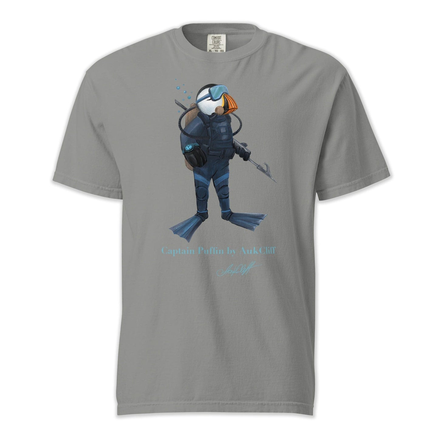 AukCliff Captain Puffin T-shirt Grey / S Captain Puffin™ Scuba Diver Comfort Colors T-Shirt