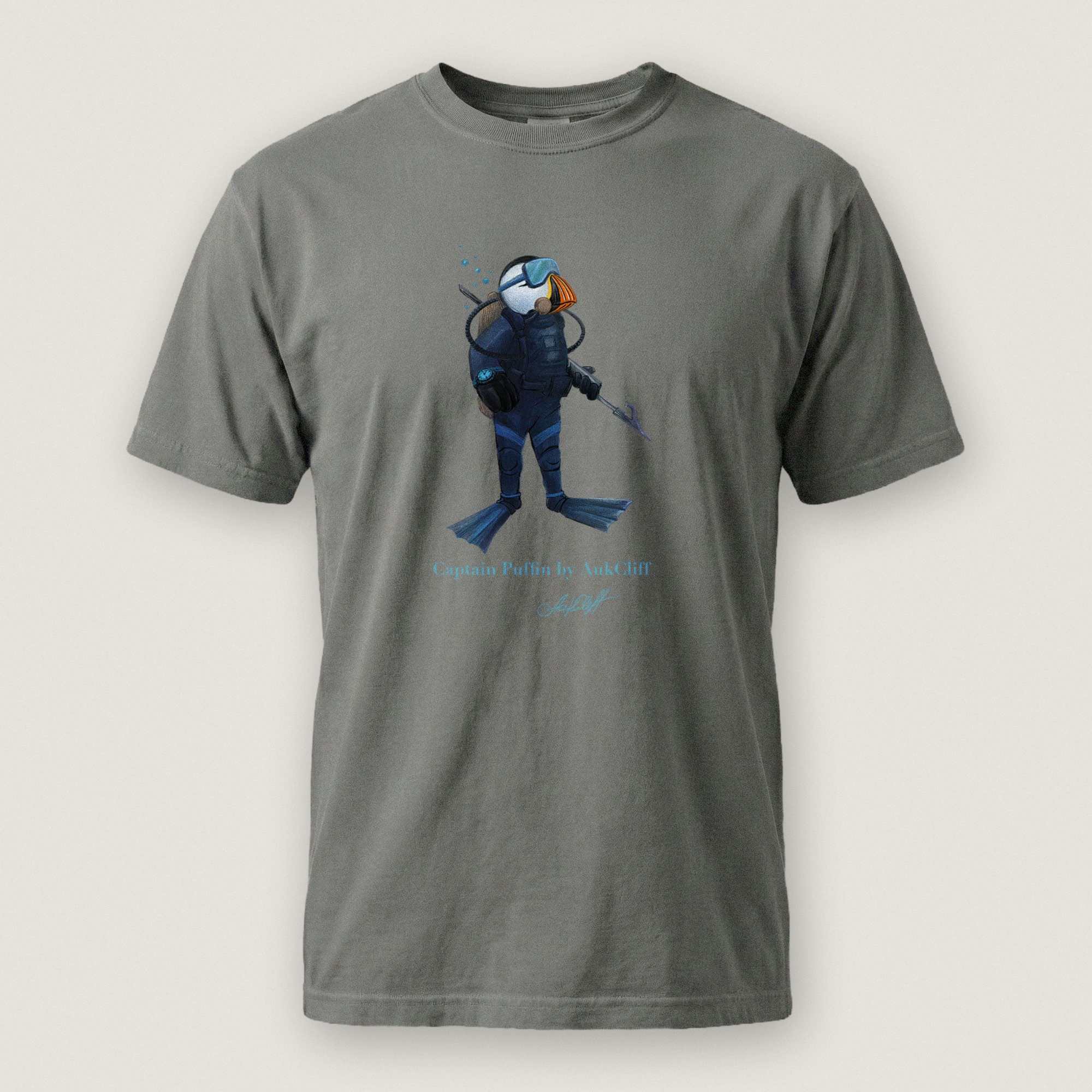 AukCliff Captain Puffin T-shirt Grey / S Captain Puffin™ Scuba Diver Comfort Colors T-Shirt