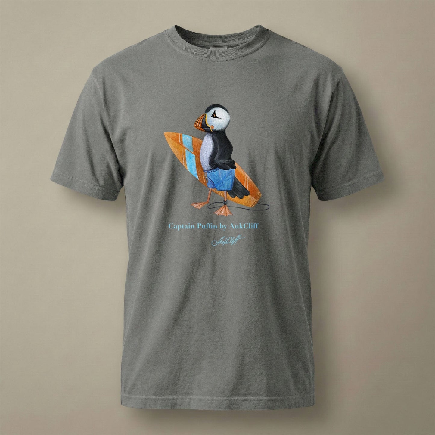 AukCliff Captain Puffin T-shirt Grey / S Captain Puffin™ Surfer Comfort Colors T-Shirt