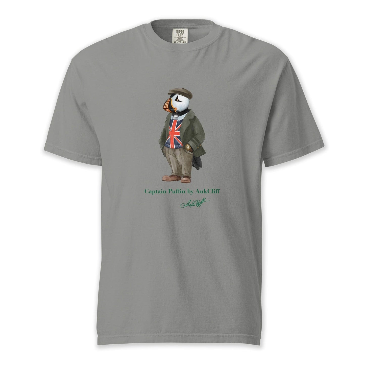 AukCliff Captain Puffin T-shirt Grey / S Captain Puffin™ “The British Explorer” Comfort Colors T-Shirt