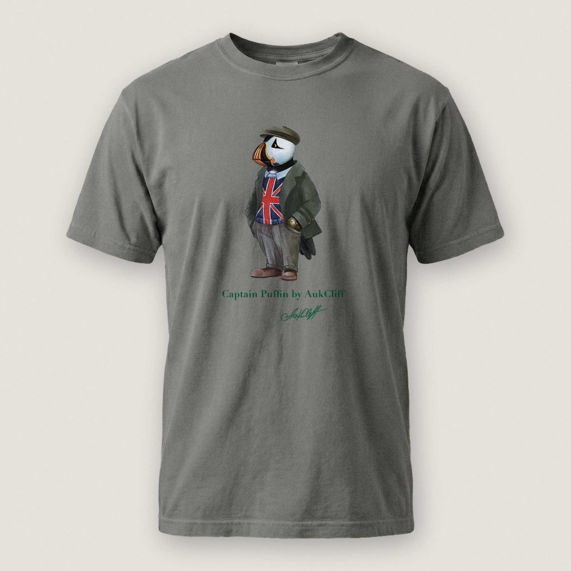 AukCliff Captain Puffin T-shirt Grey / S Captain Puffin™ “The British Explorer” Comfort Colors T-Shirt