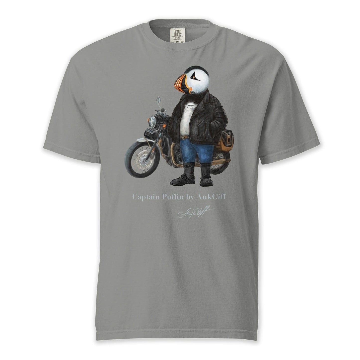 AukCliff Captain Puffin T-shirt Grey / S Captain Puffin™ “The Café Racer” Comfort Colors T-Shirt