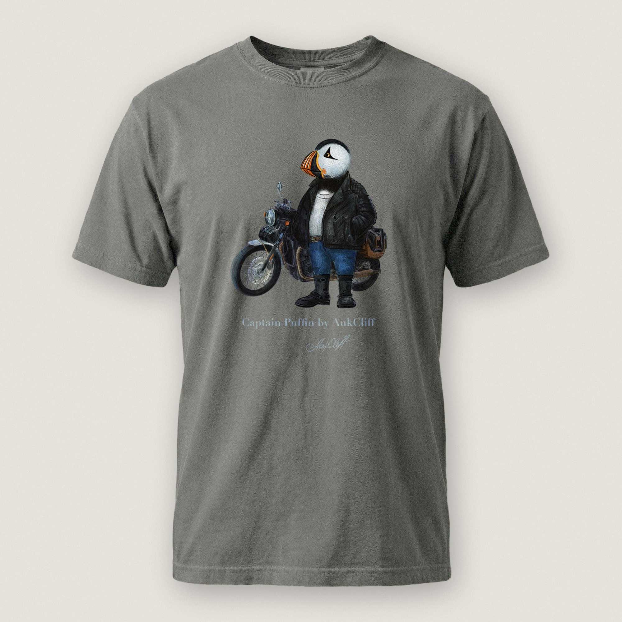 AukCliff Captain Puffin T-shirt Grey / S Captain Puffin™ “The Café Racer” Comfort Colors T-Shirt