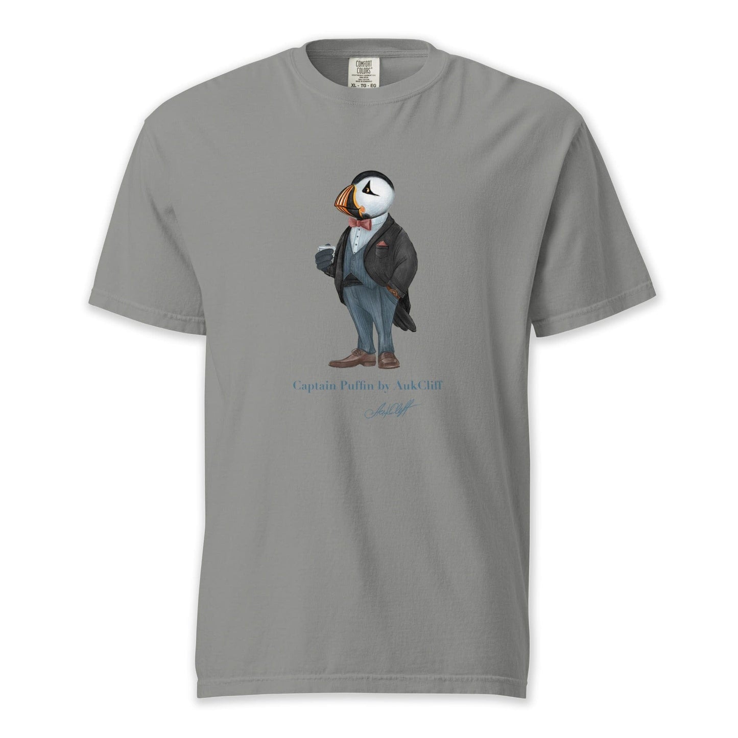 AukCliff Captain Puffin T-shirt Grey / S Captain Puffin™ “The Gentleman Adventurer” Comfort Colors T-Shirt