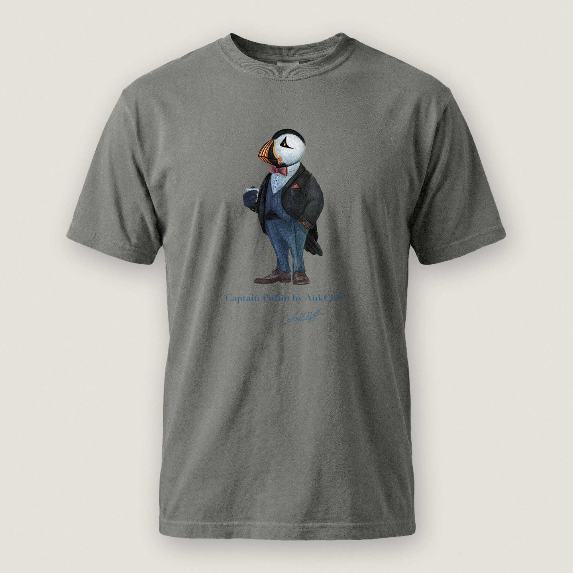 AukCliff Captain Puffin T-shirt Grey / S Captain Puffin™ “The Gentleman Adventurer” Comfort Colors T-Shirt