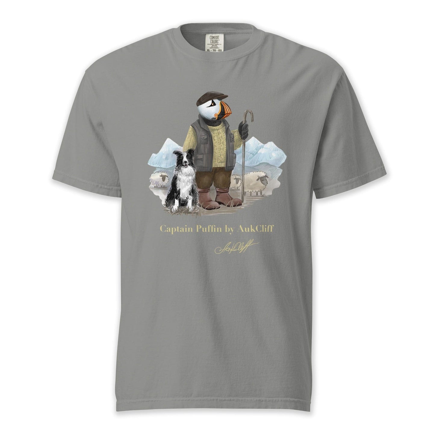 AukCliff Captain Puffin T-shirt Grey / S Captain Puffin™ “The Merino Farmer” Comfort Colors T-Shirt