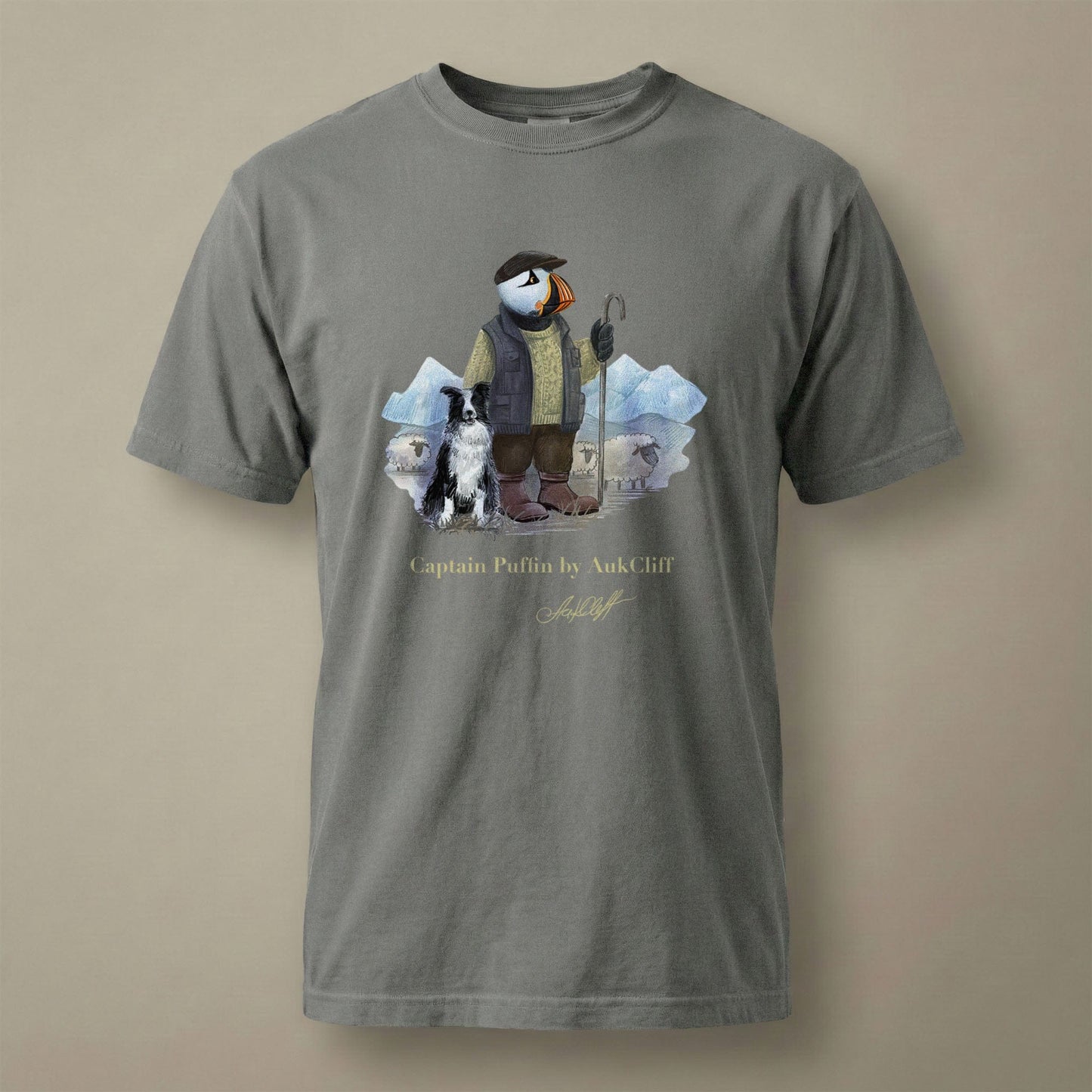 AukCliff Captain Puffin T-shirt Grey / S Captain Puffin™ “The Merino Farmer” Comfort Colors T-Shirt