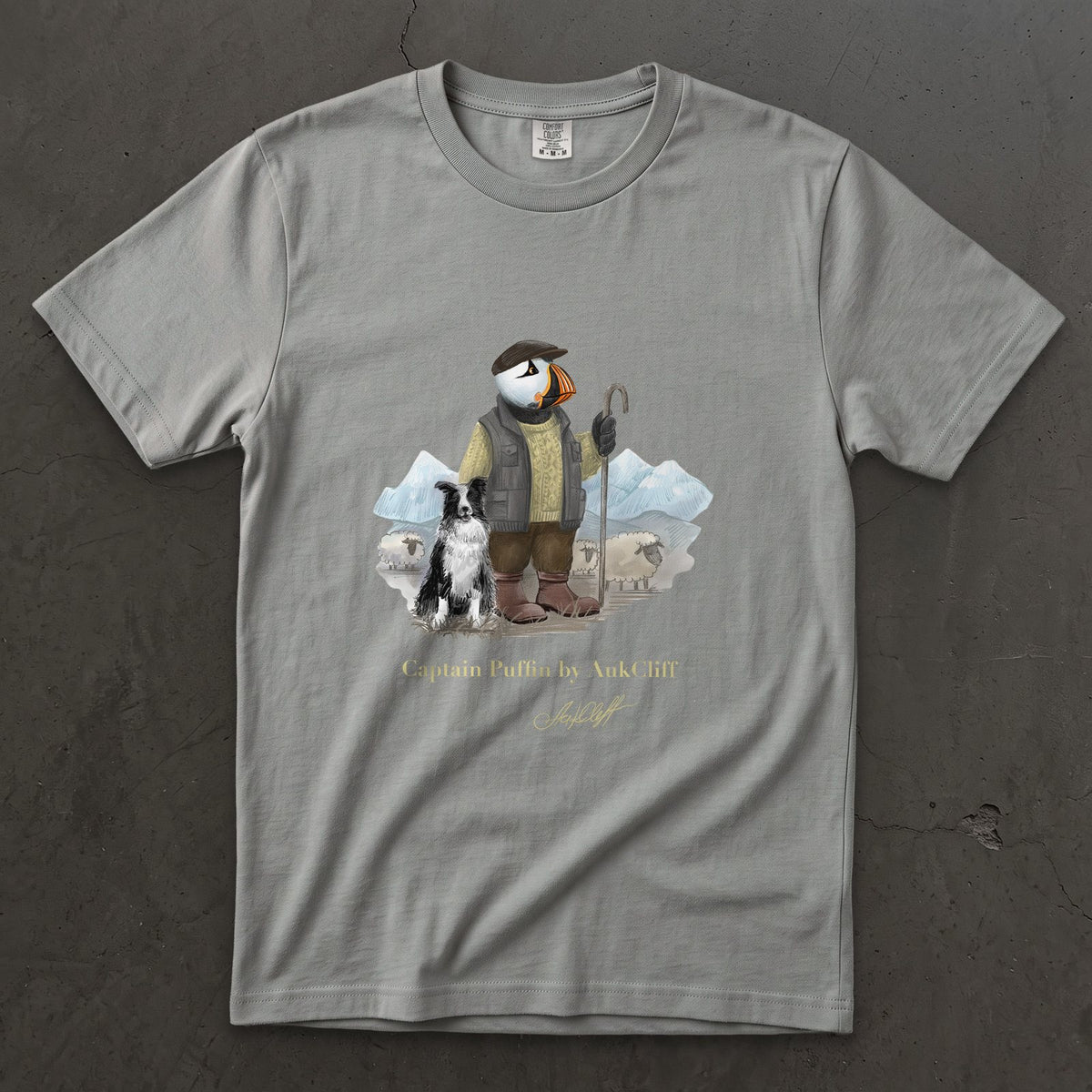 AukCliff Captain Puffin T-shirt Grey / S Captain Puffin™ “The Merino Farmer” Comfort Colors T-Shirt