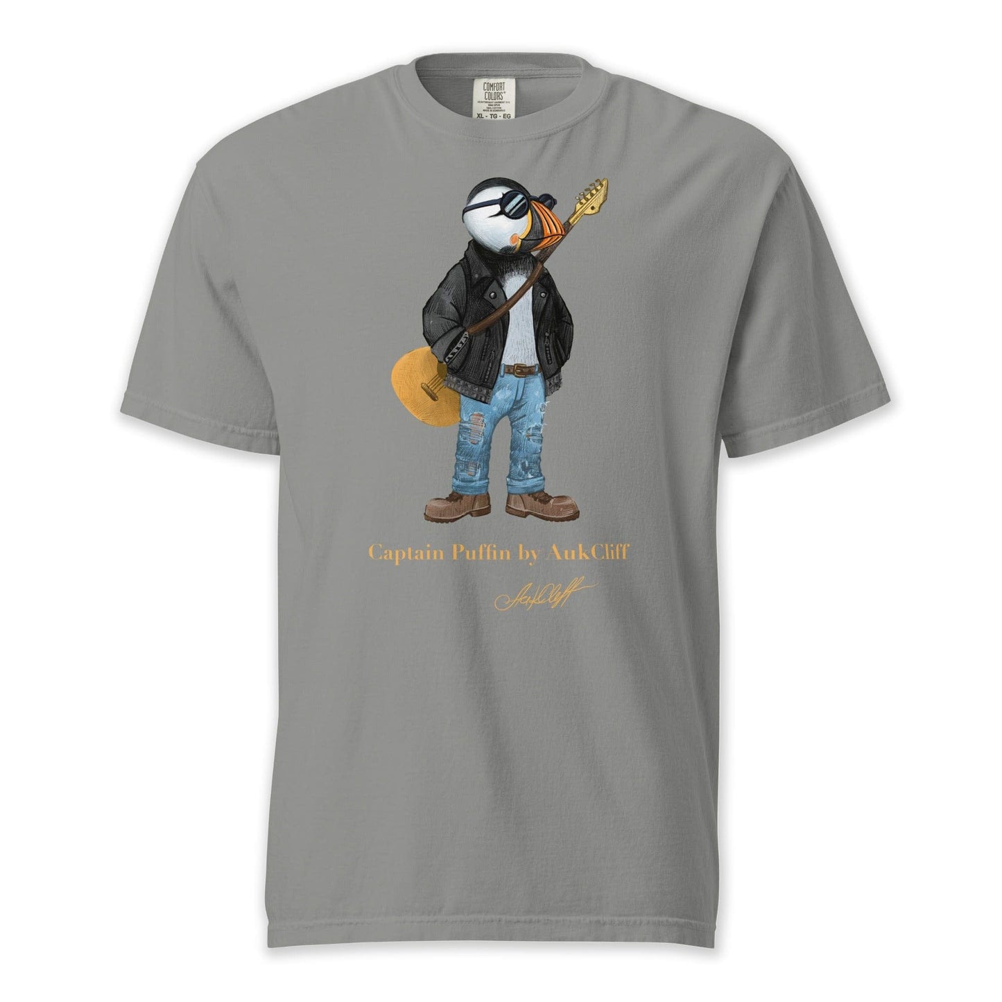 AukCliff Captain Puffin T-shirt Grey / S Captain Puffin™ “The Rock Band Rebel” Comfort Colors T-Shirt