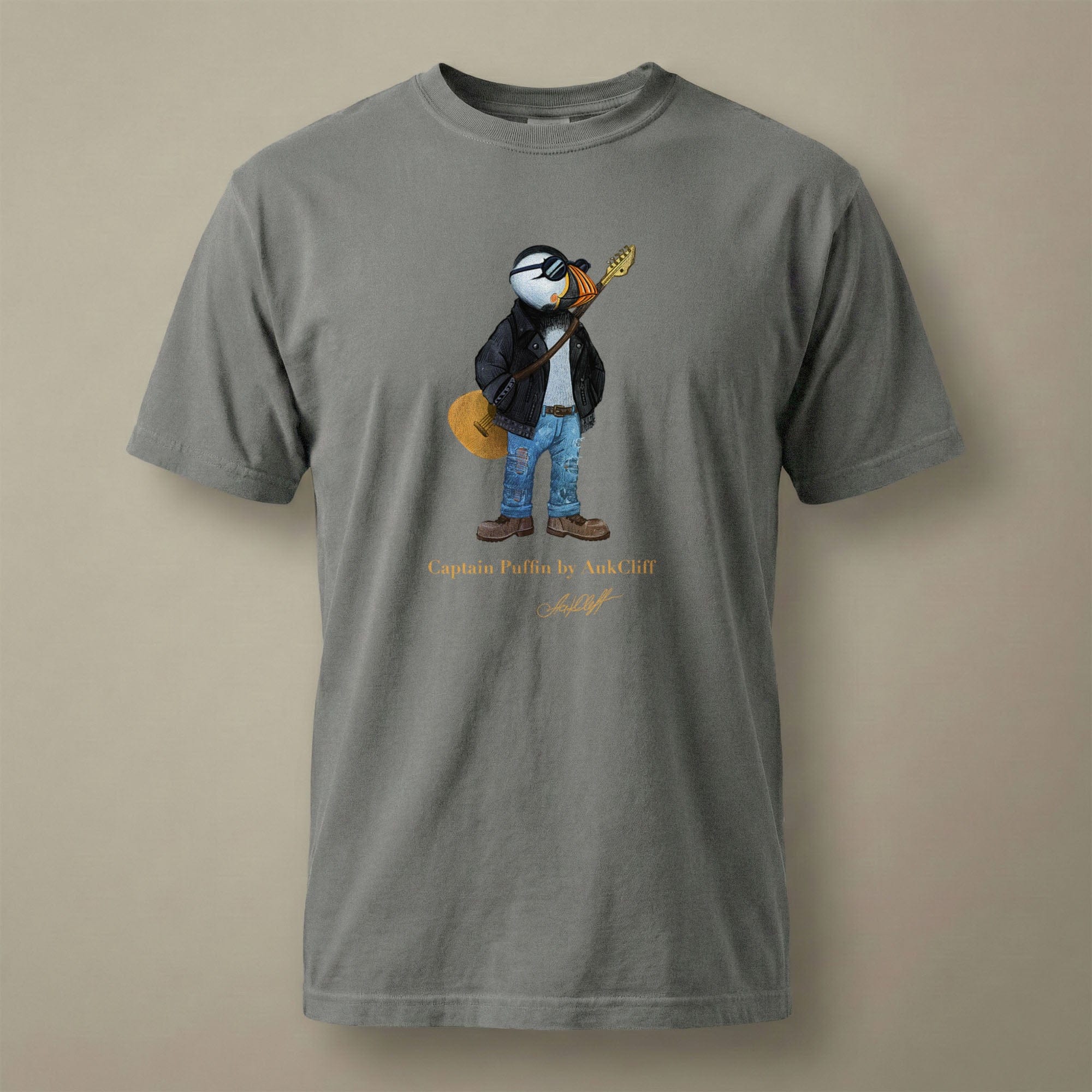 AukCliff Captain Puffin T-shirt Grey / S Captain Puffin™ “The Rock Band Rebel” Comfort Colors T-Shirt