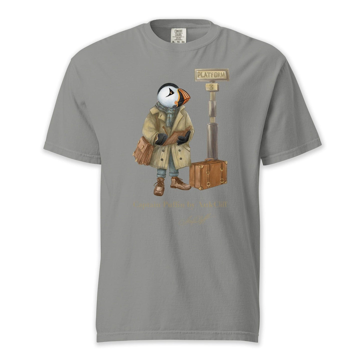 AukCliff Captain Puffin T-shirt Grey / S Captain Puffin™ “The Storyteller” Comfort Colors T-Shirt