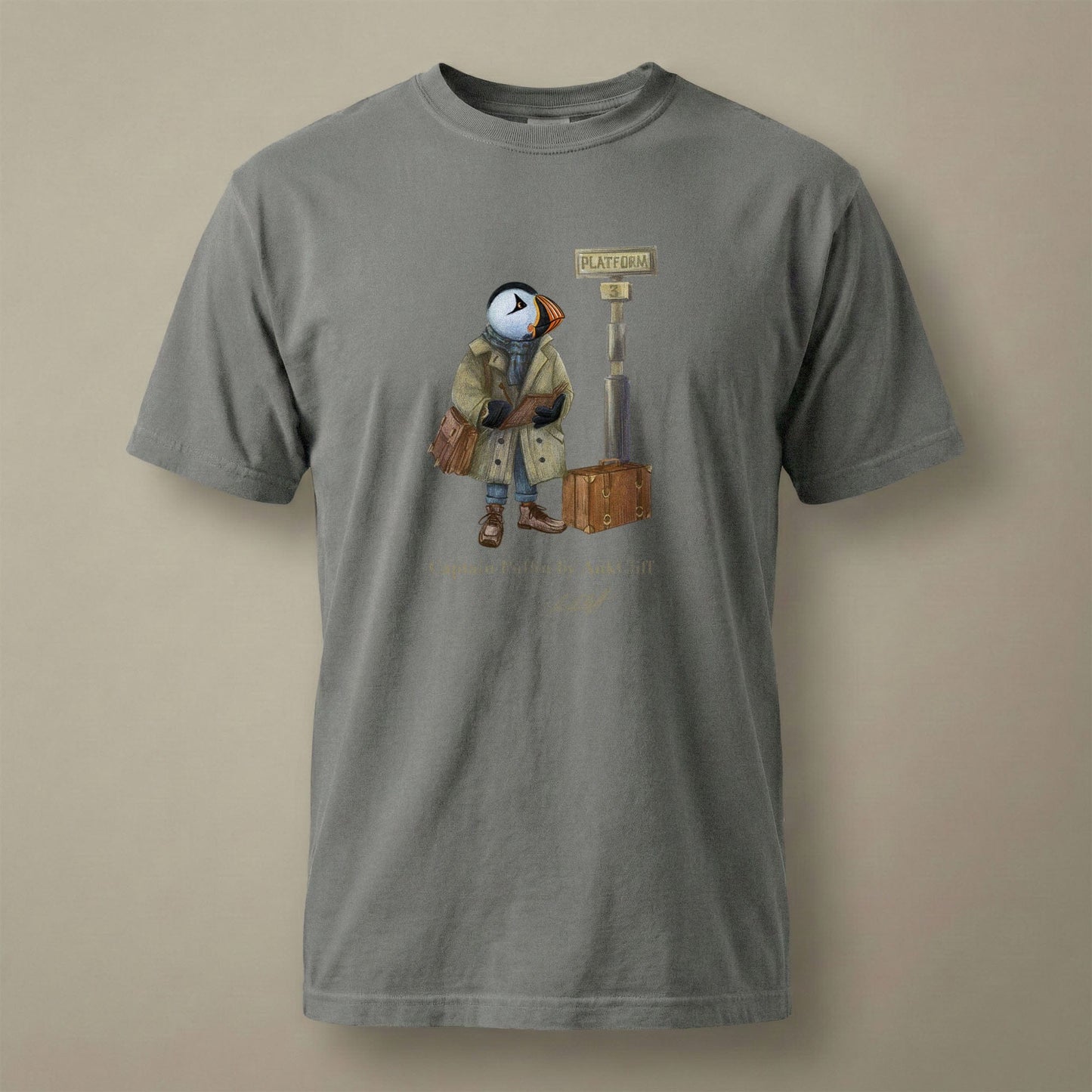 AukCliff Captain Puffin T-shirt Grey / S Captain Puffin™ “The Storyteller” Comfort Colors T-Shirt