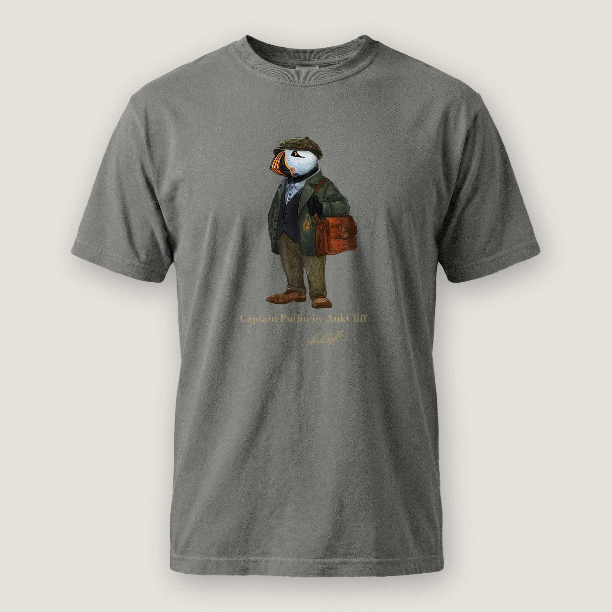 AukCliff Captain Puffin T-shirt Grey / S Captain Puffin™ “The Vintage Explorer” Comfort Colors T-Shirt
