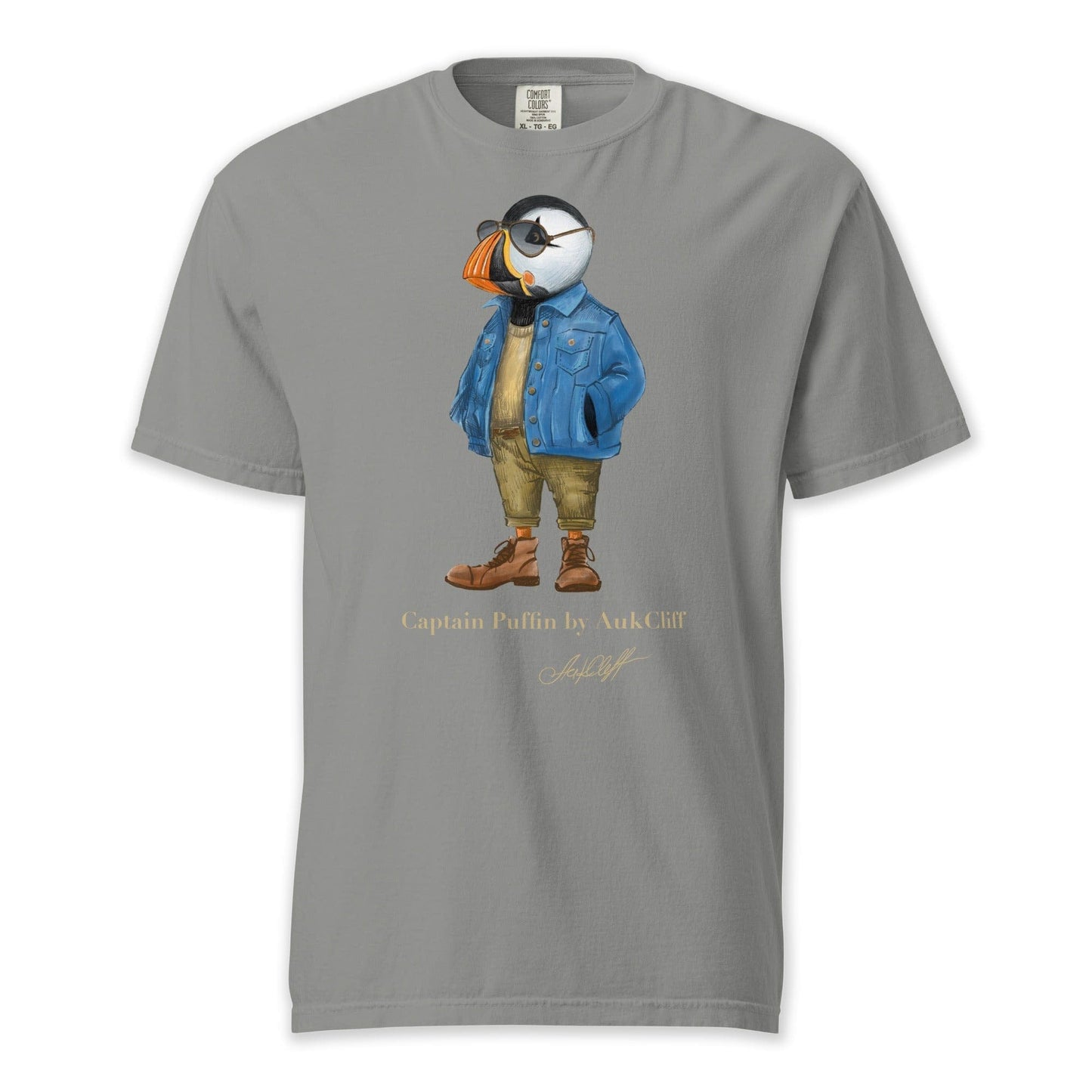 AukCliff Captain Puffin T-shirt Grey / S Captain Puffin™ “The Wanderer” Comfort Colors -Shirt