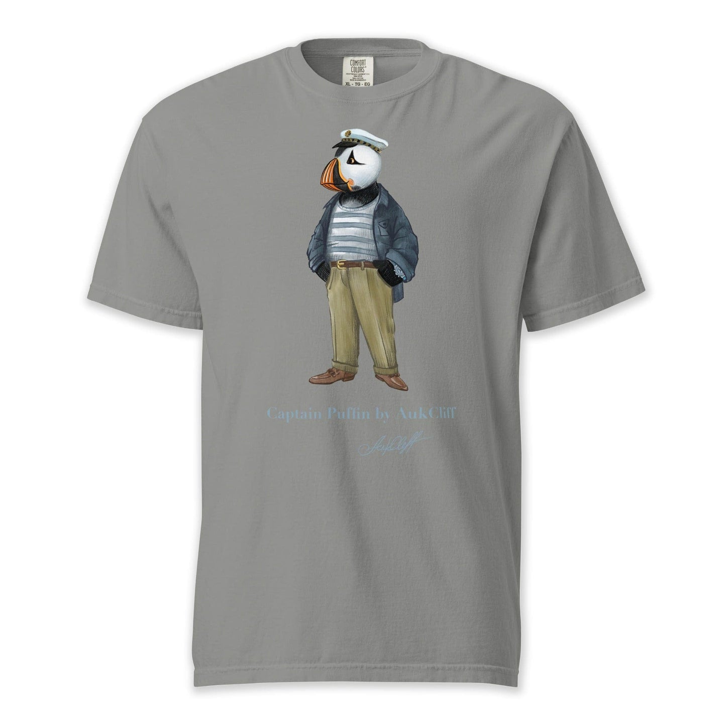 AukCliff Captain Puffin T-shirt Grey / S Captain Puffin “The Yacht Captain” Comfort Colors T-Shirt