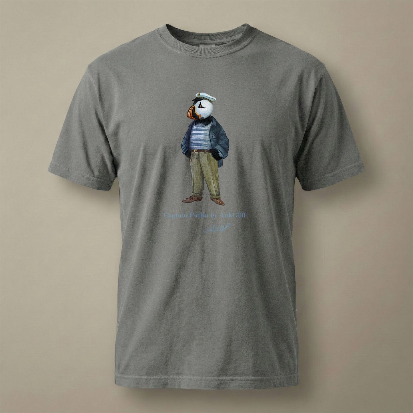 AukCliff Captain Puffin T-shirt Grey / S Captain Puffin™ “The Yacht Captain” Comfort Colors T-Shirt