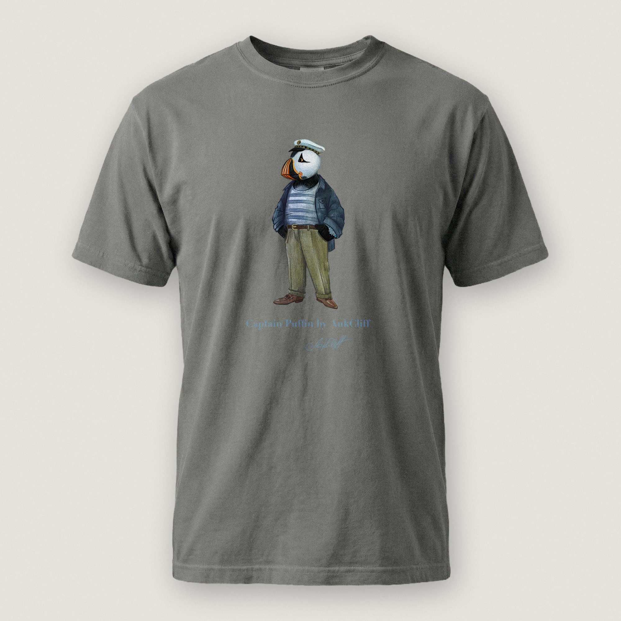 AukCliff Captain Puffin T-shirt Grey / S Captain Puffin™ “The Yacht Captain” Comfort Colors T-Shirt