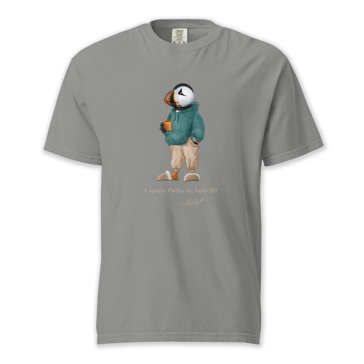 AukCliff® Captain Puffin T-shirt Grey / S Captain Puffin™ “Trail Après” Comfort Colors T-Shirt
