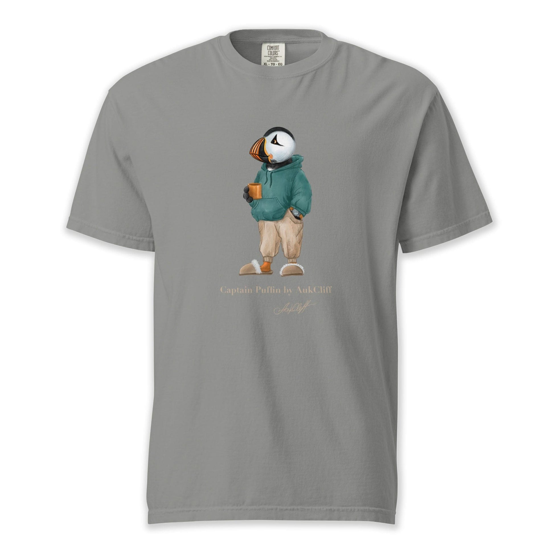 AukCliff® Captain Puffin T-shirt Grey / S Captain Puffin™ “Trail Après” Comfort Colors T-Shirt