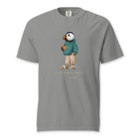 AukCliff® Captain Puffin T-shirt Grey / S Captain Puffin™ “Trail Après” Comfort Colors T-Shirt