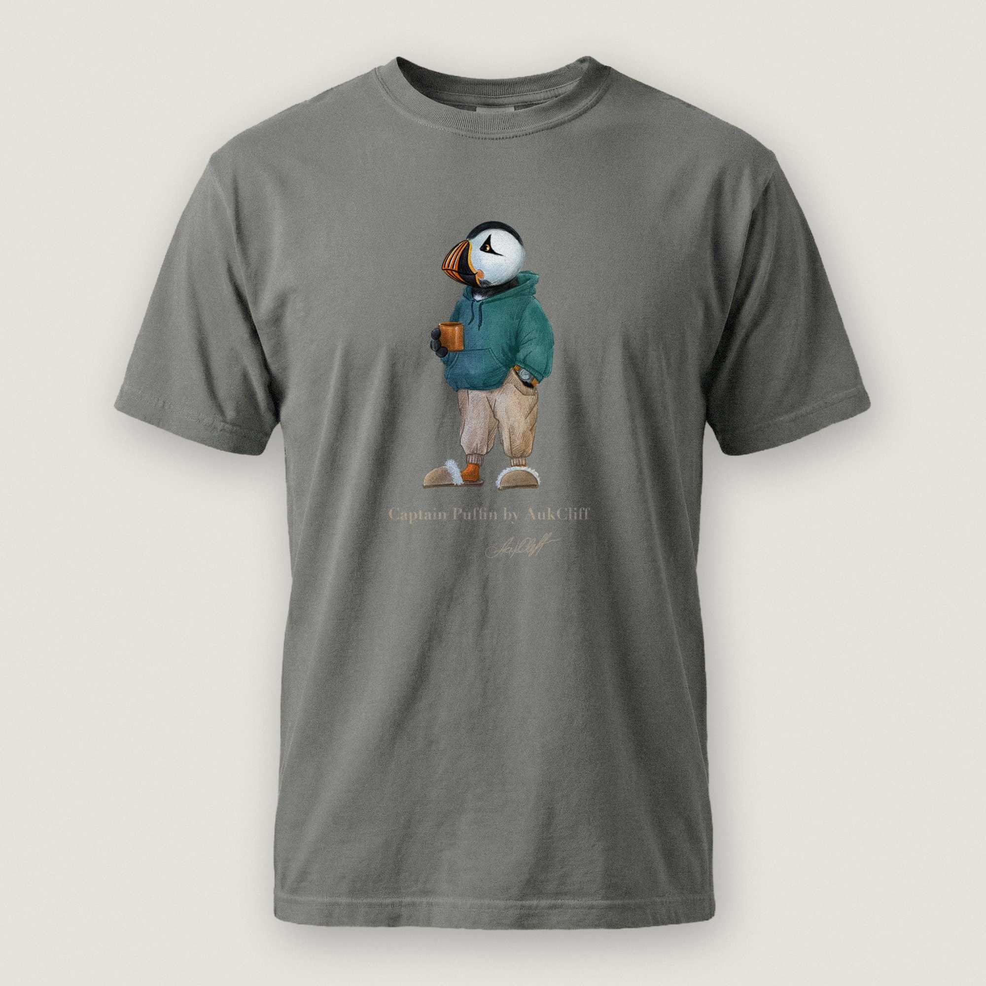 AukCliff® Captain Puffin T-shirt Grey / S Captain Puffin™ “Trail Après” Comfort Colors T-Shirt