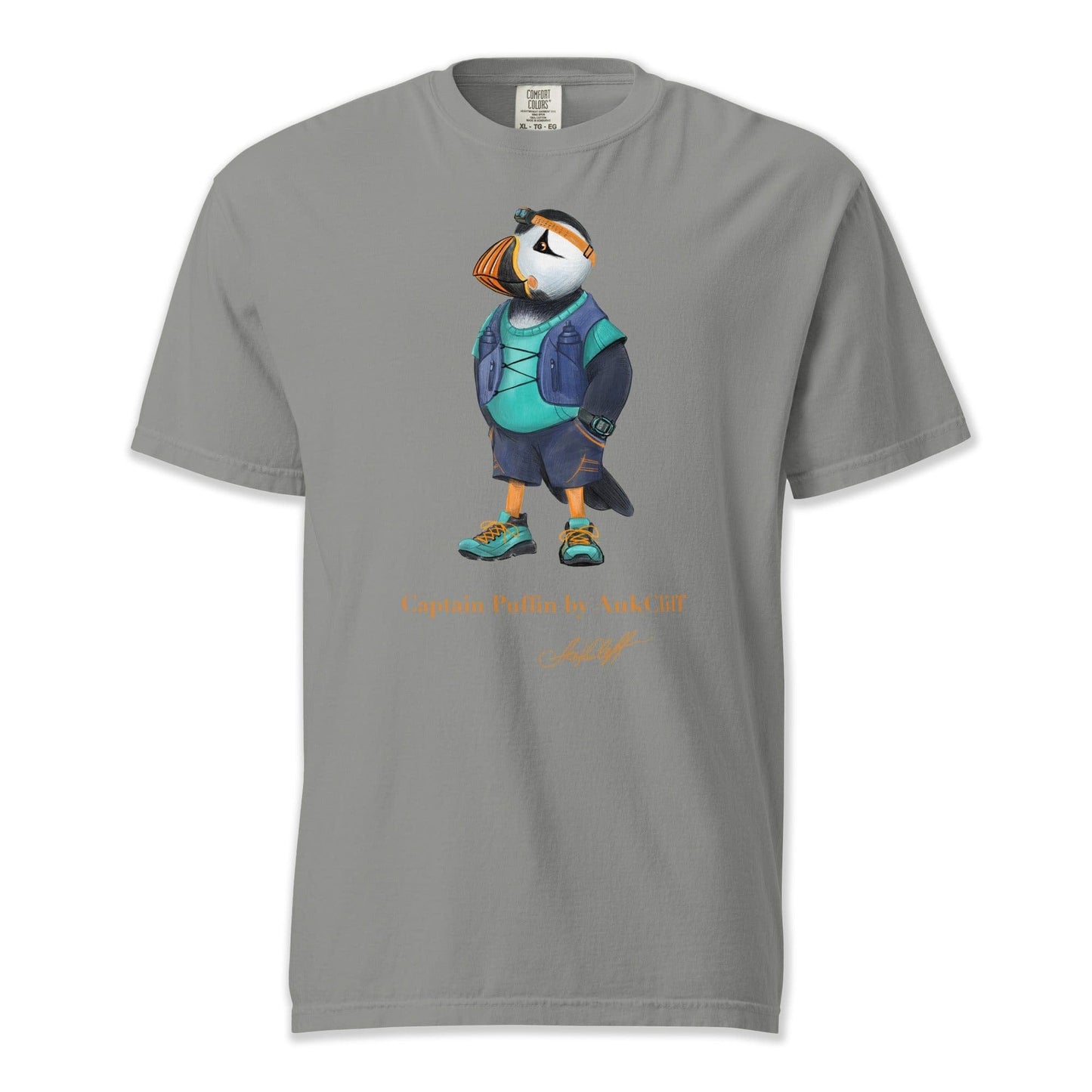 AukCliff Captain Puffin T-shirt Grey / S Captain Puffin™ Trail Runner Comfort Colors T-Shirt
