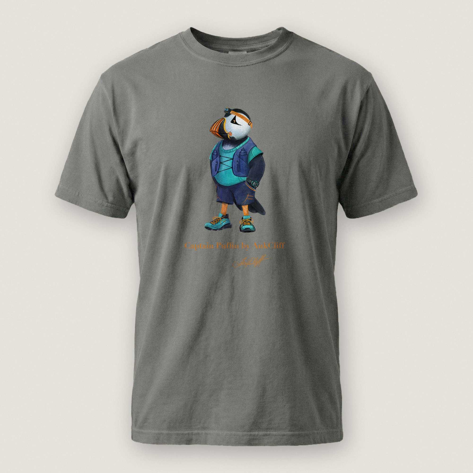AukCliff Captain Puffin T-shirt Grey / S Captain Puffin™ Trail Runner Comfort Colors T-Shirt