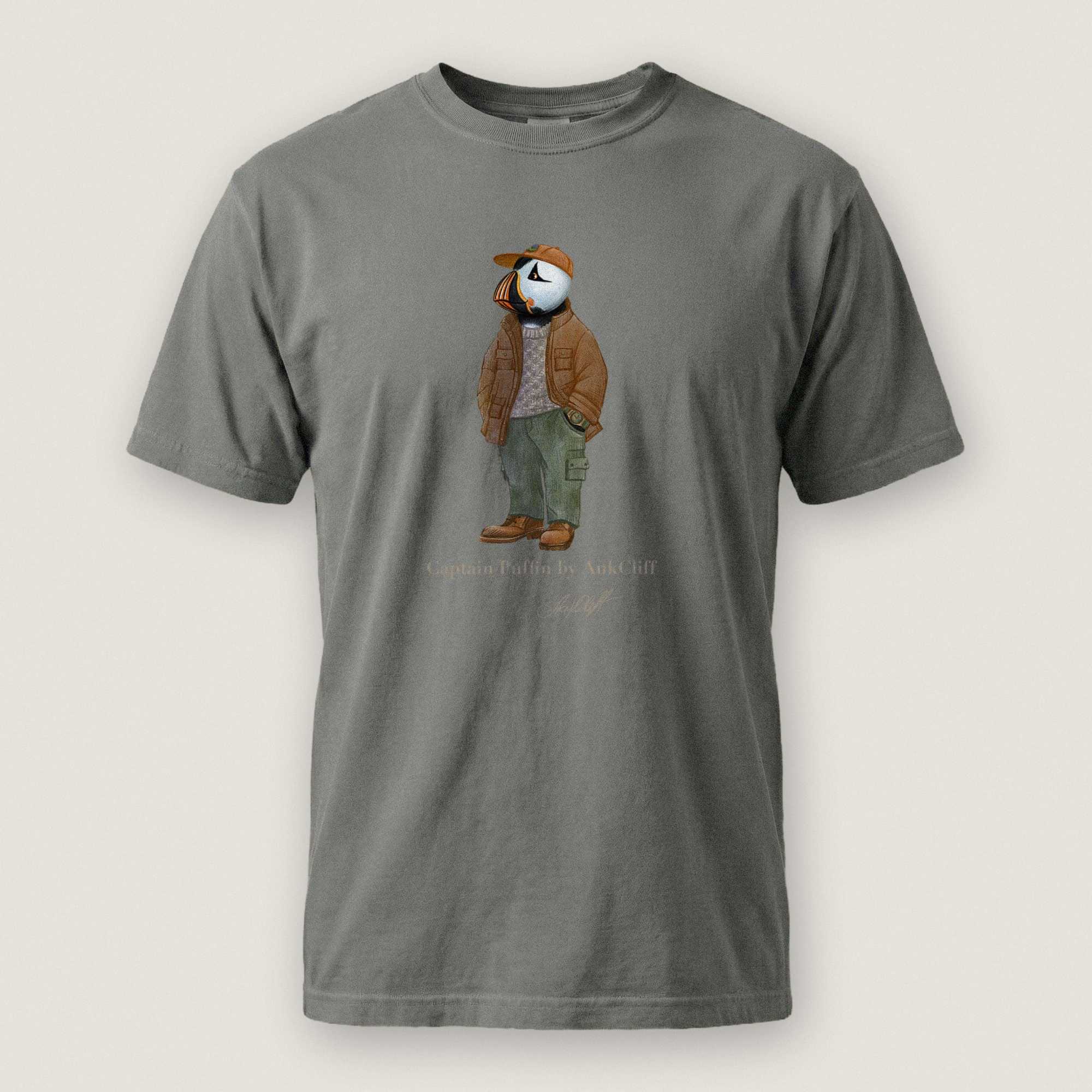 AukCliff® Captain Puffin T-shirt Grey / S Captain Puffin “UK Rambler” Comfort Colors T-Shirt