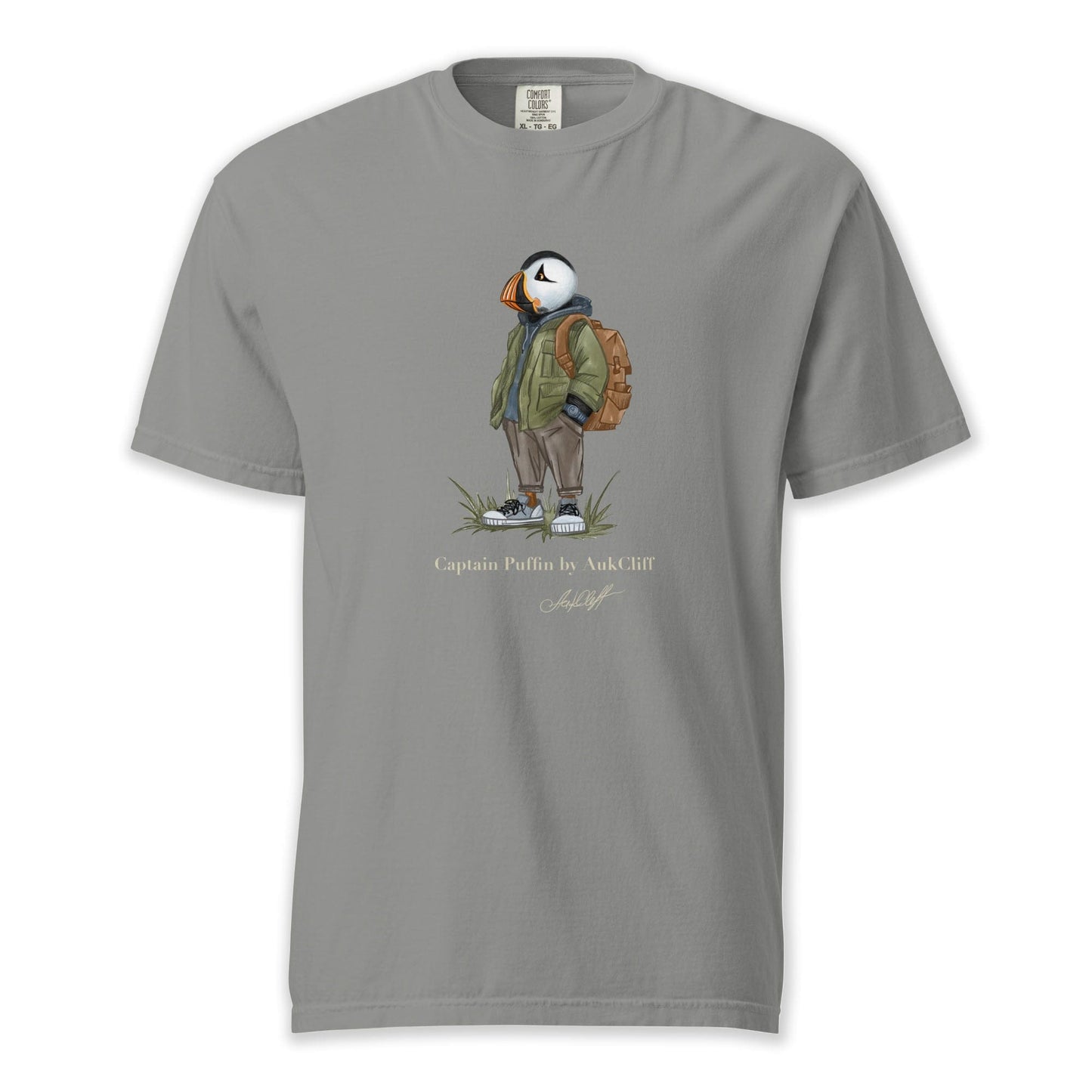 AukCliff® Captain Puffin T-shirt Grey / S Captain Puffin™ “Urban Hiker” Comfort Colors T-Shirt